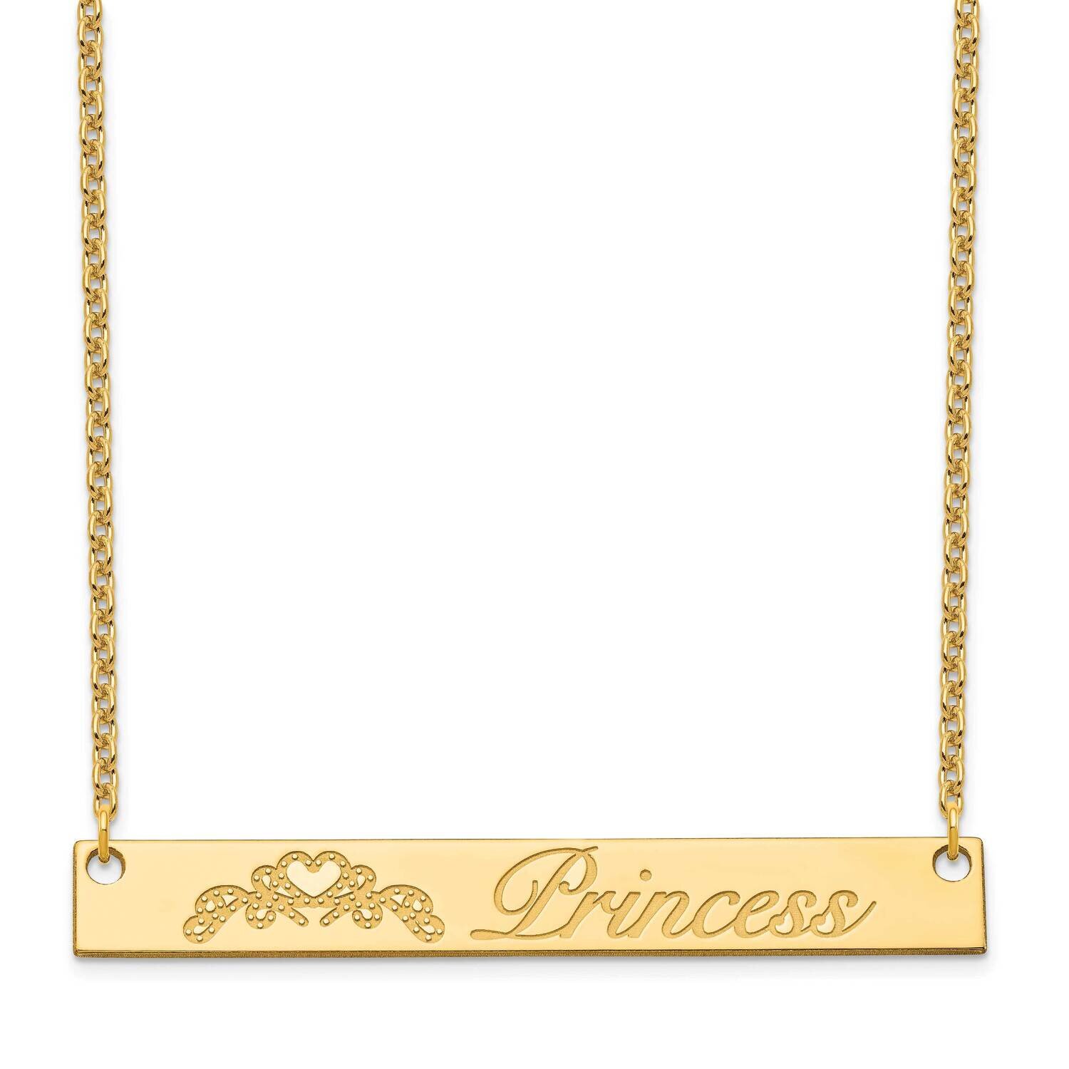 Engravable Customized Bar Necklace 10k Gold 10XNA1042Y, MPN: 10XNA1042Y, 191101990144