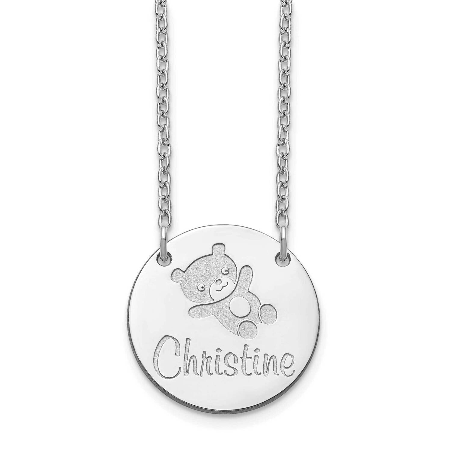 Engravable Customized Circle Necklace 10k White Gold 10XNA1043W