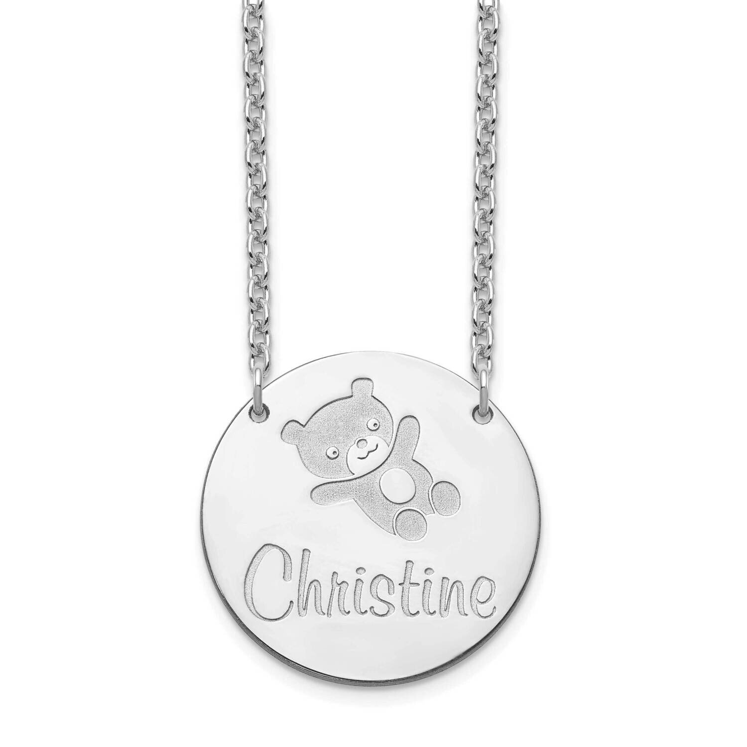 Engravable Customized Circle Necklace 10k White Gold 10XNA1044W