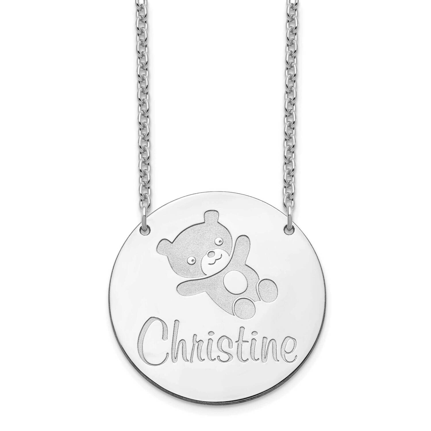 Engravable Customized Circle Necklace 10k White Gold 10XNA1045W