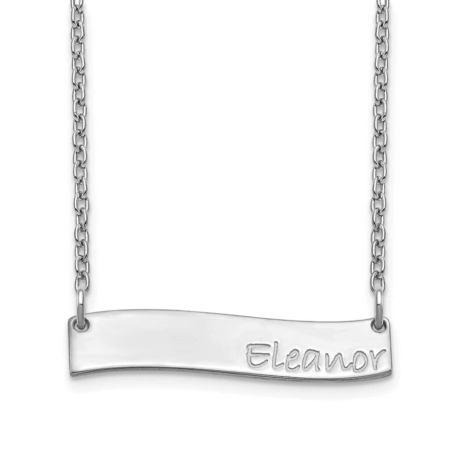 Small Wavy Bar Necklace 10k White Gold 10XNA1074W, MPN: 10XNA1074W, 191101990618