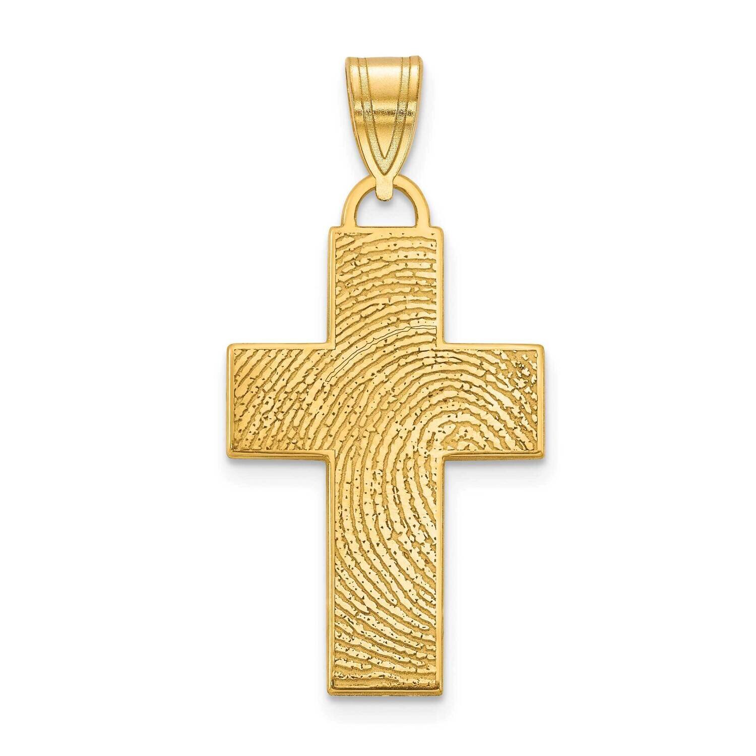 Large Fingerprint Cross Charm 10k Gold 10XNA1088Y, MPN: 10XNA1088Y,