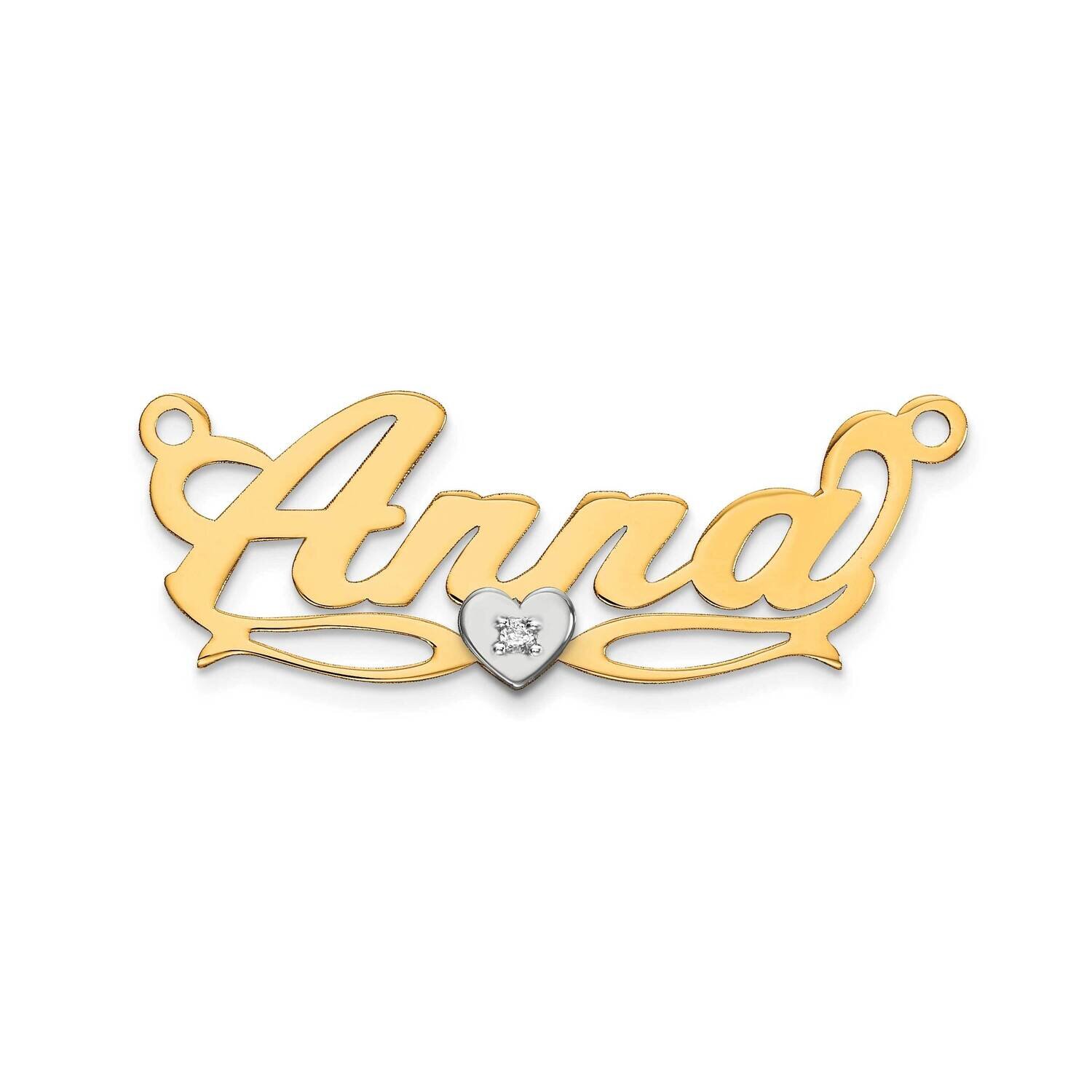 10k Two-tone .005ct Diamond Name Plate 10k Gold 10XNA212T, MPN: 10XNA212T, 883957586670