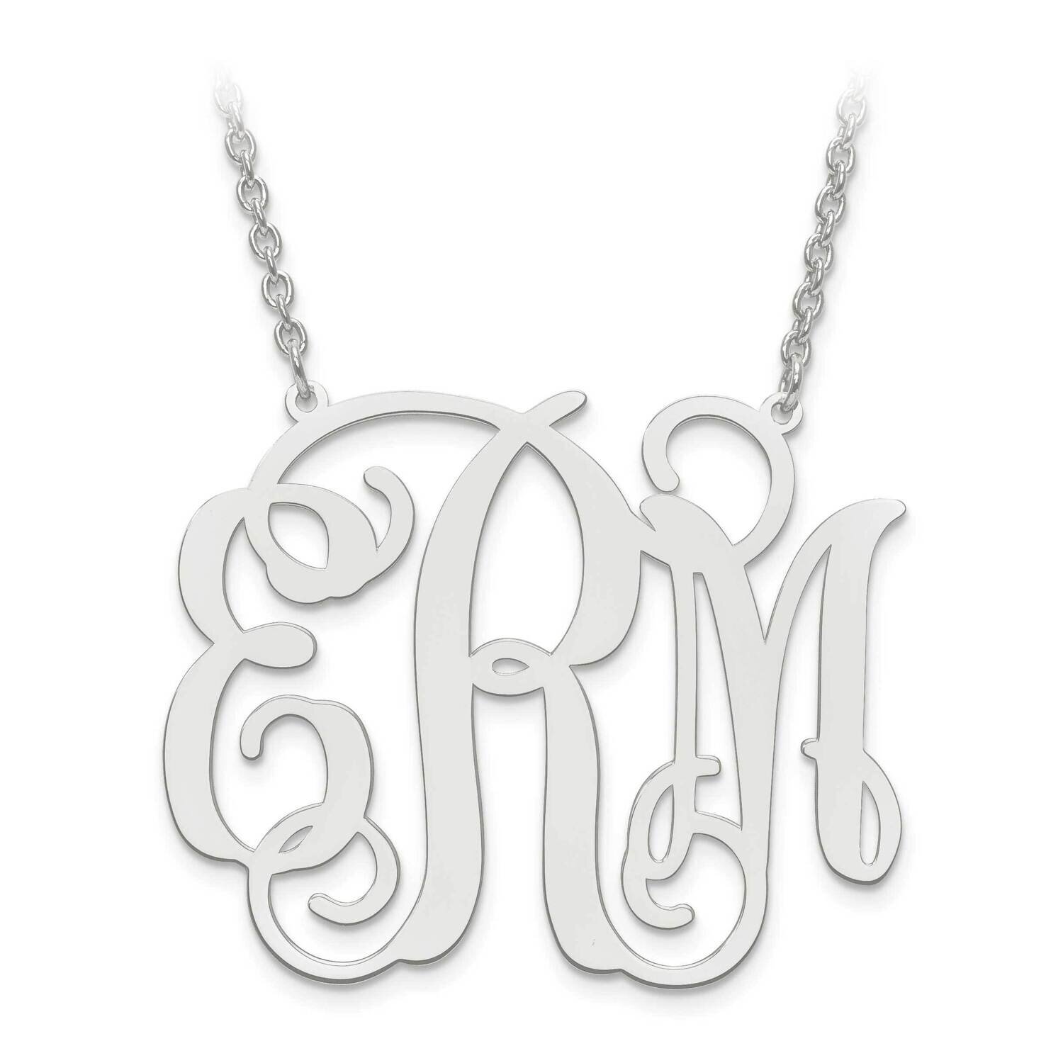 Large POLISHED CUTOUT MONOGRAM 10k White Gold 10XNA502W, MPN: 10XNA502W, 191101220852