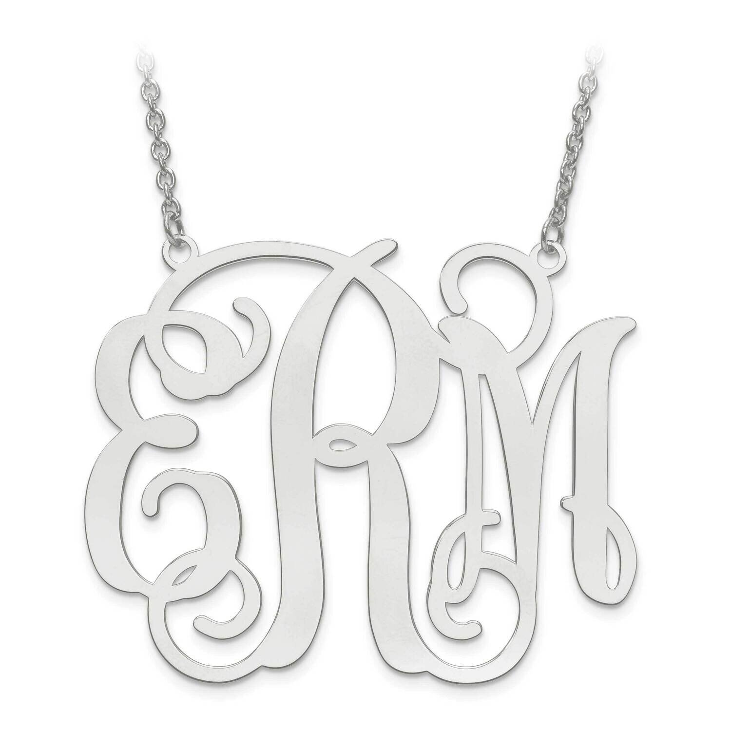 XL POLISHED CUTOUT MONOGRAM 10k White Gold 10XNA503W, MPN: 10XNA503W, 886774565835