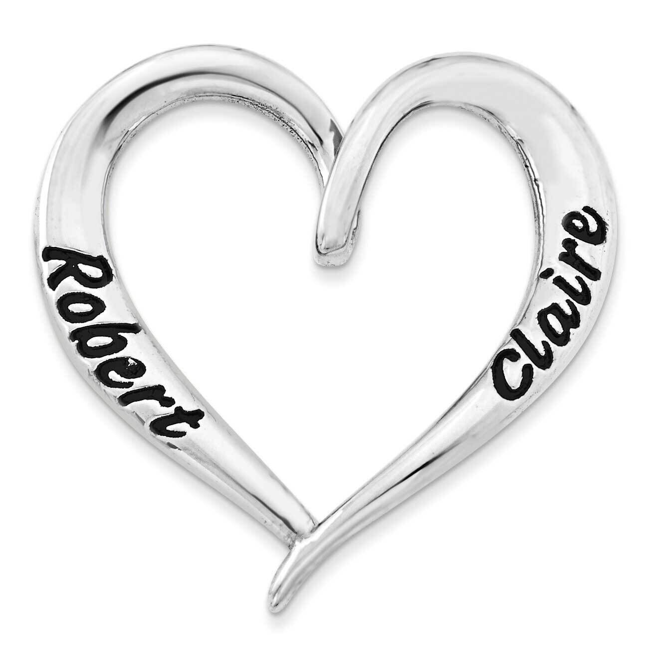 Casted High Polished Antiqued Heart Slide 10k White Gold 10XNA513W, MPN: 10XNA513W,