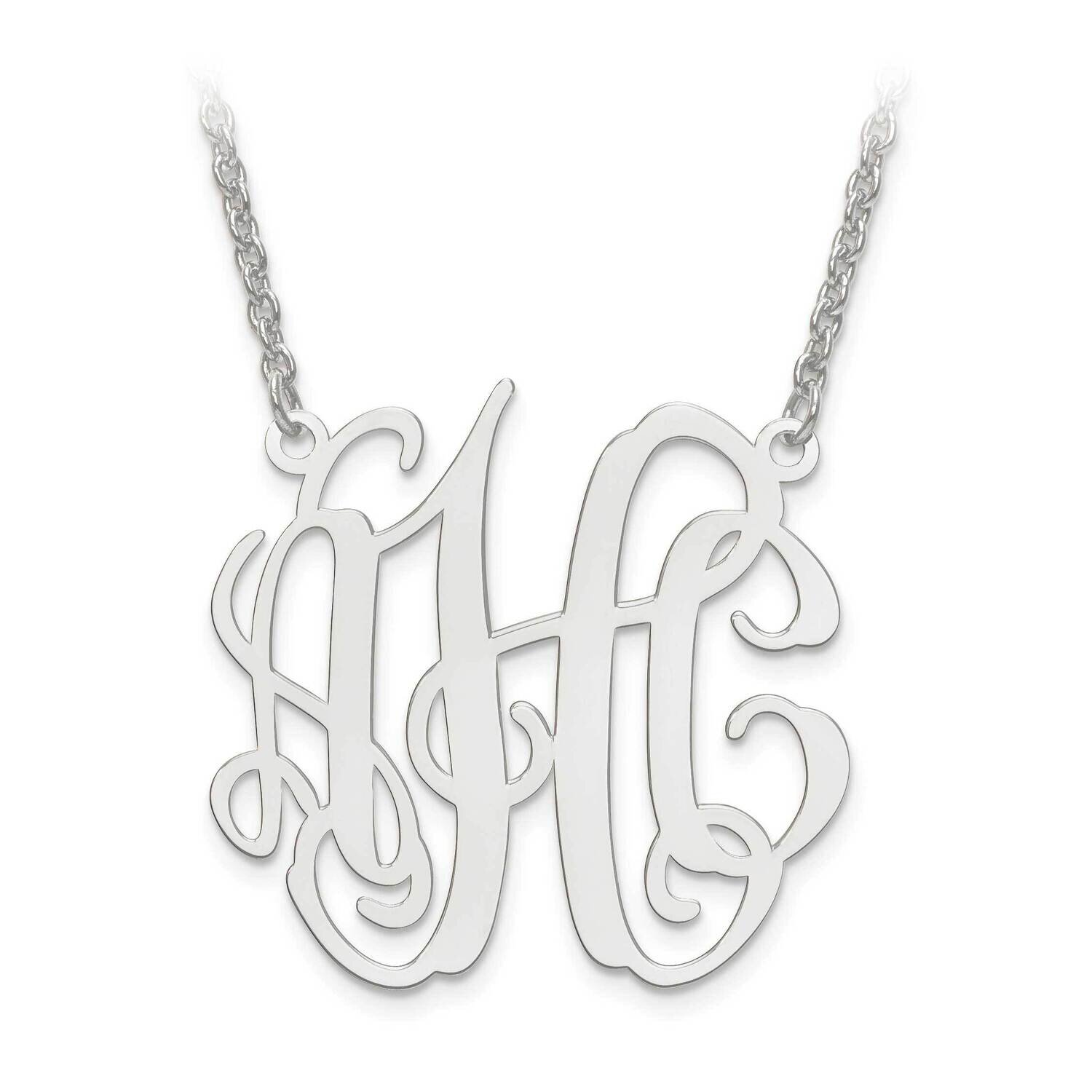 M Laser Polished Circular Shaped Monogram Plate with Chain 10k White Gold 10XNA548W, MPN: 10XNA548W…