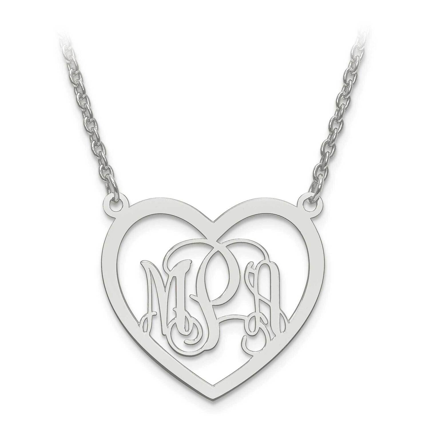 Small Laser Polished Heart Plate Monogram with Chain 10k White Gold 10XNA595W, MPN: 10XNA595W, 8867…