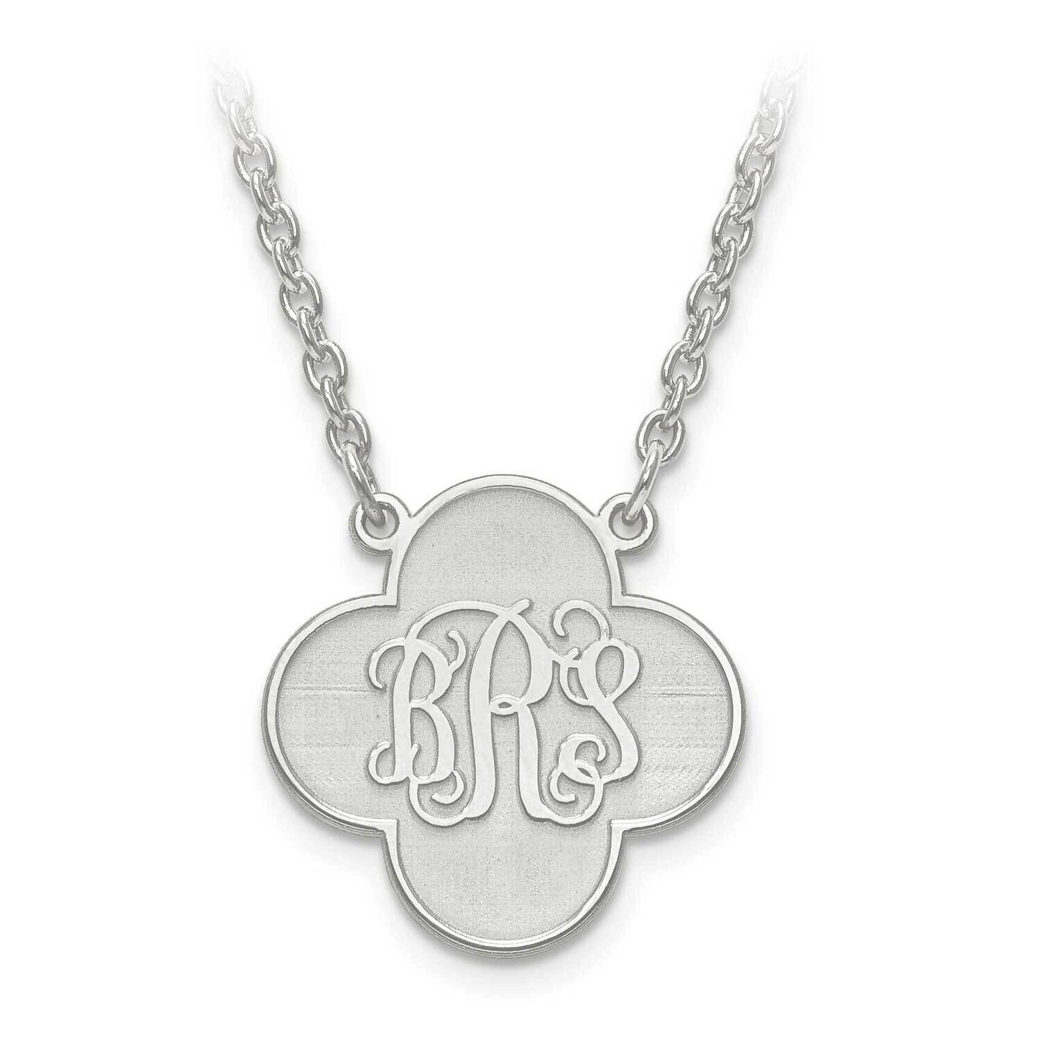 Clover Monogram Pendant with Chain 10k White Gold 10XNA601W, MPN: 10XNA601W, 886774554099