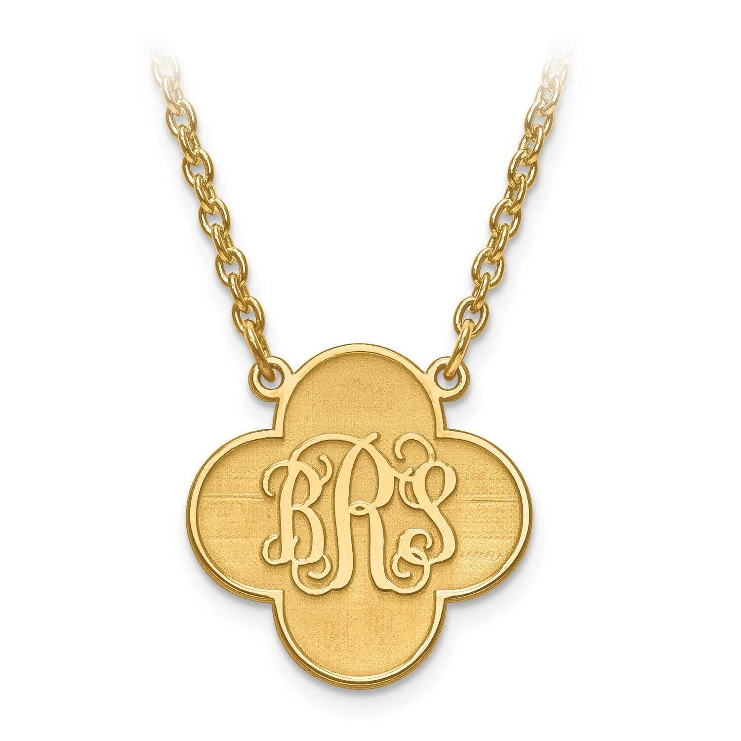Clover Monogram Pendant with Chain 10k Gold 10XNA601Y