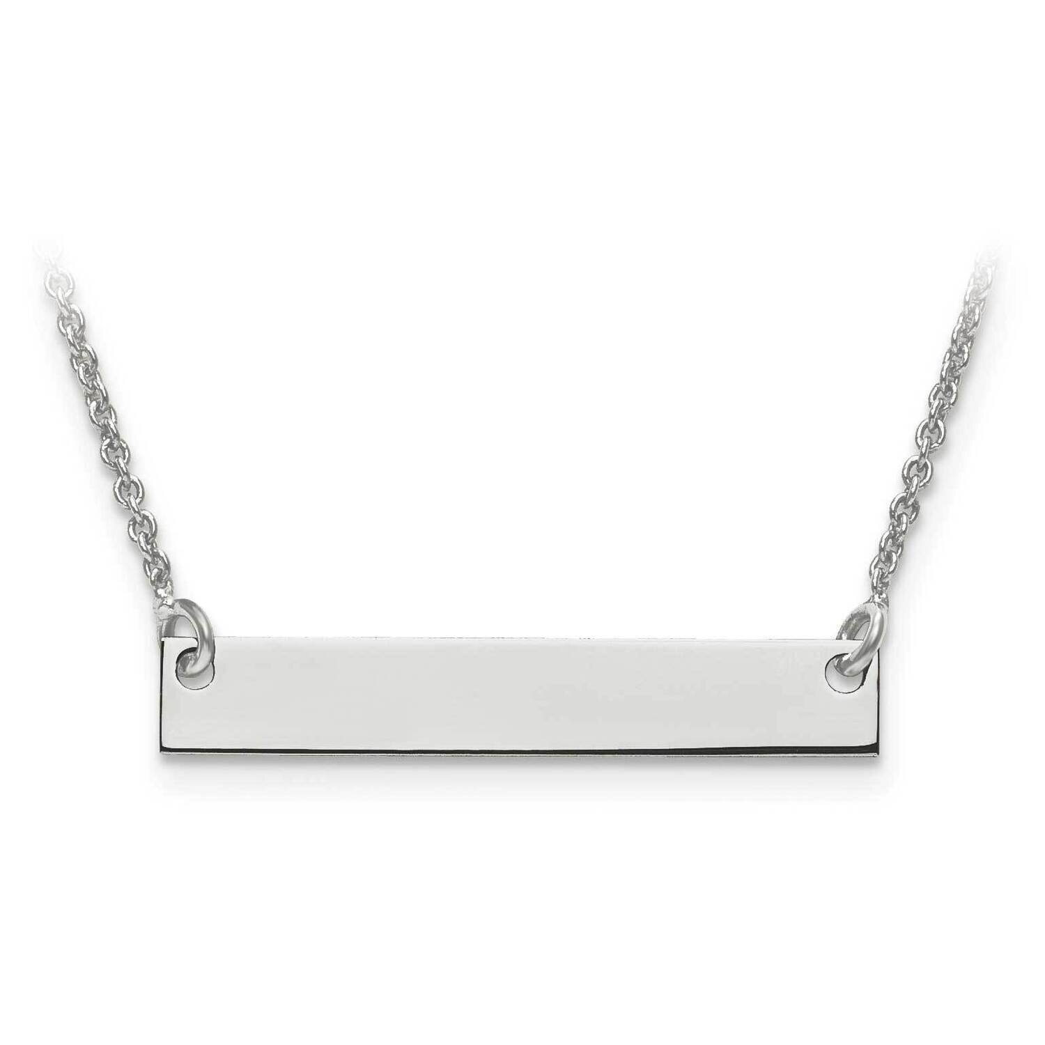 Small Polished Blank Bar with Chain 10k White Gold 10XNA637W, MPN: 10XNA637W, 191101220470