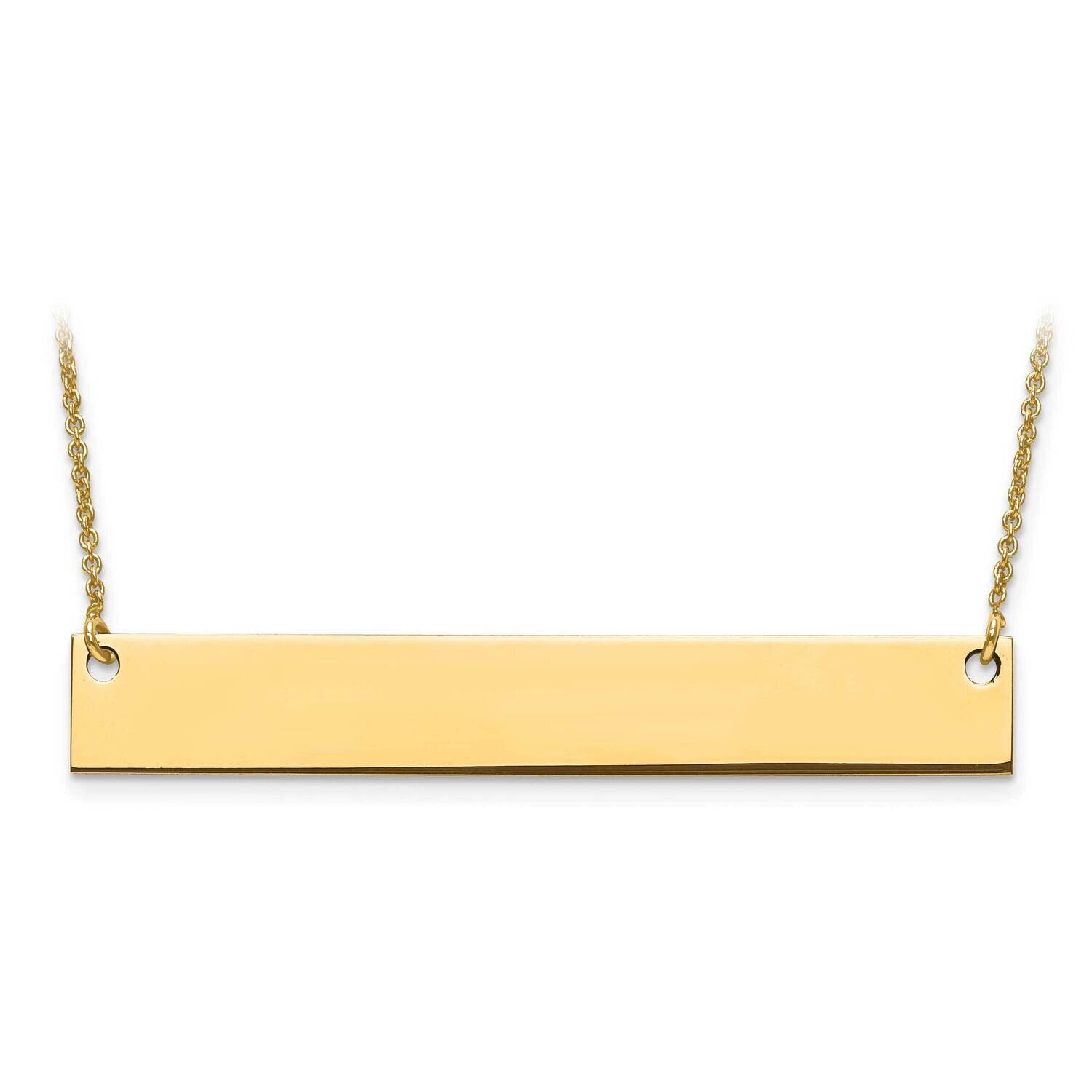 Large Polished Blank Bar with Chain 10k Gold 10XNA639Y