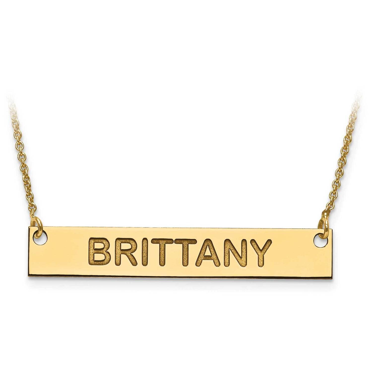 Medium Polished Block Letter Name Bar with Chain 10k Gold 10XNA644Y