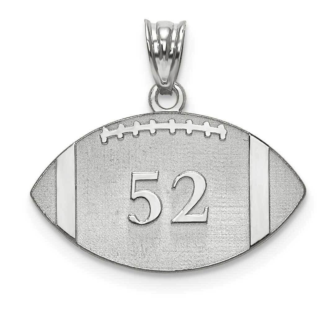 Laser Football Number And Name Pendant 10k White Gold 10XNA694W