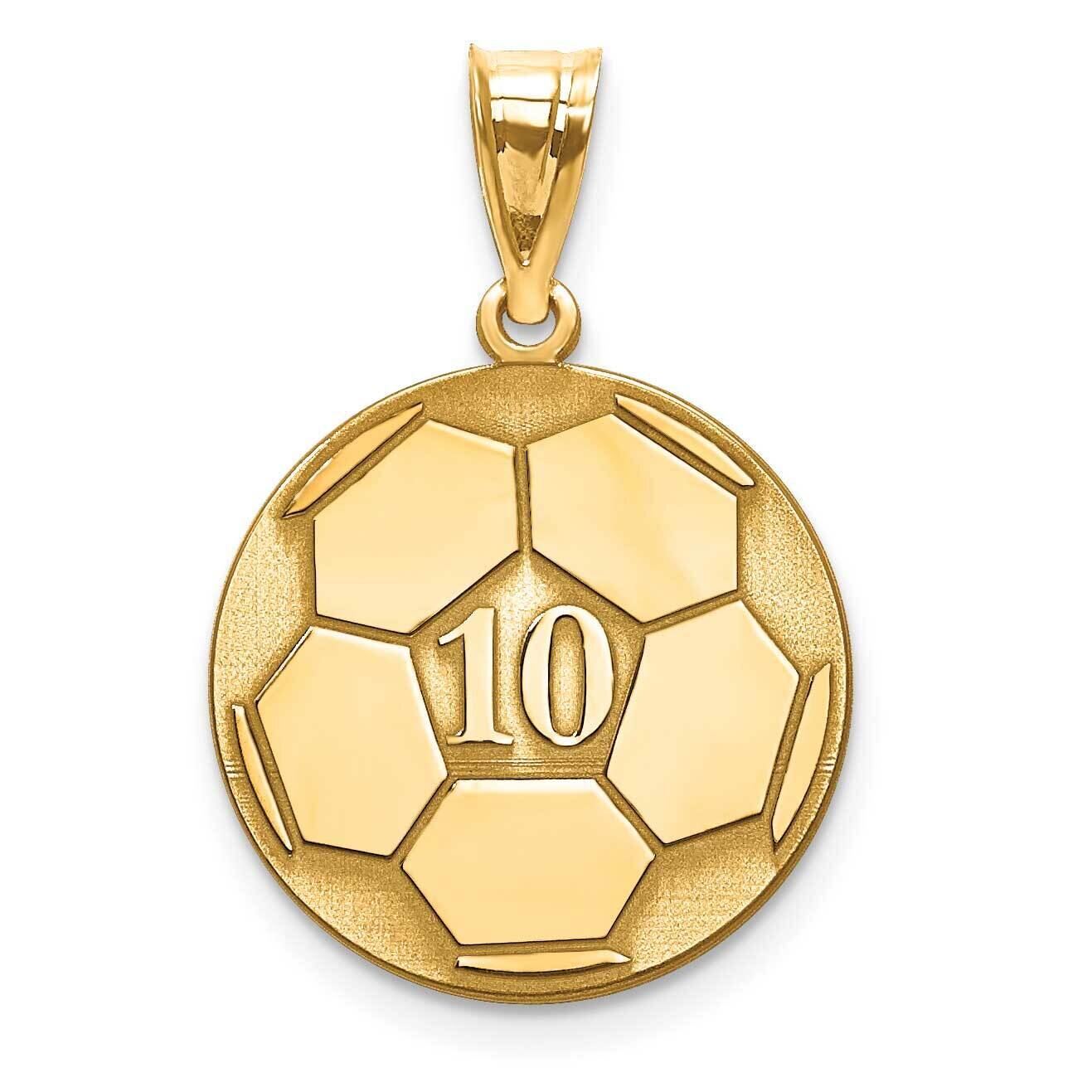 Laser Soccer Number And Name Pendant 10k Gold 10XNA698Y, MPN: 10XNA698Y,