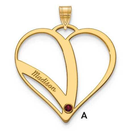 1 Name Mothers Heart Charm with 14KY Bezels and Birthstones 10k Gold 10XNA865/1Y