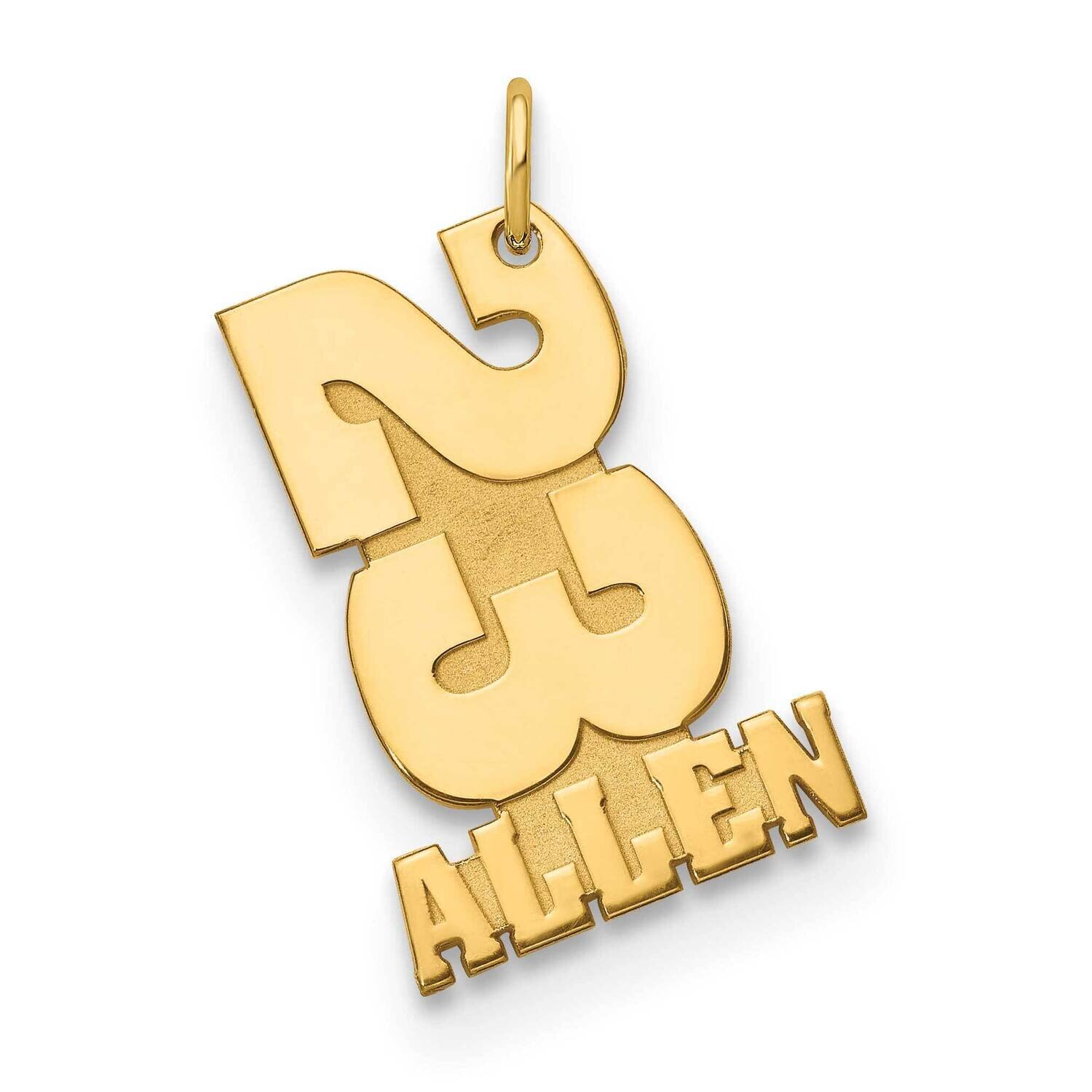 Stacked Number and Name Charm 10k Gold 10XNA869Y
