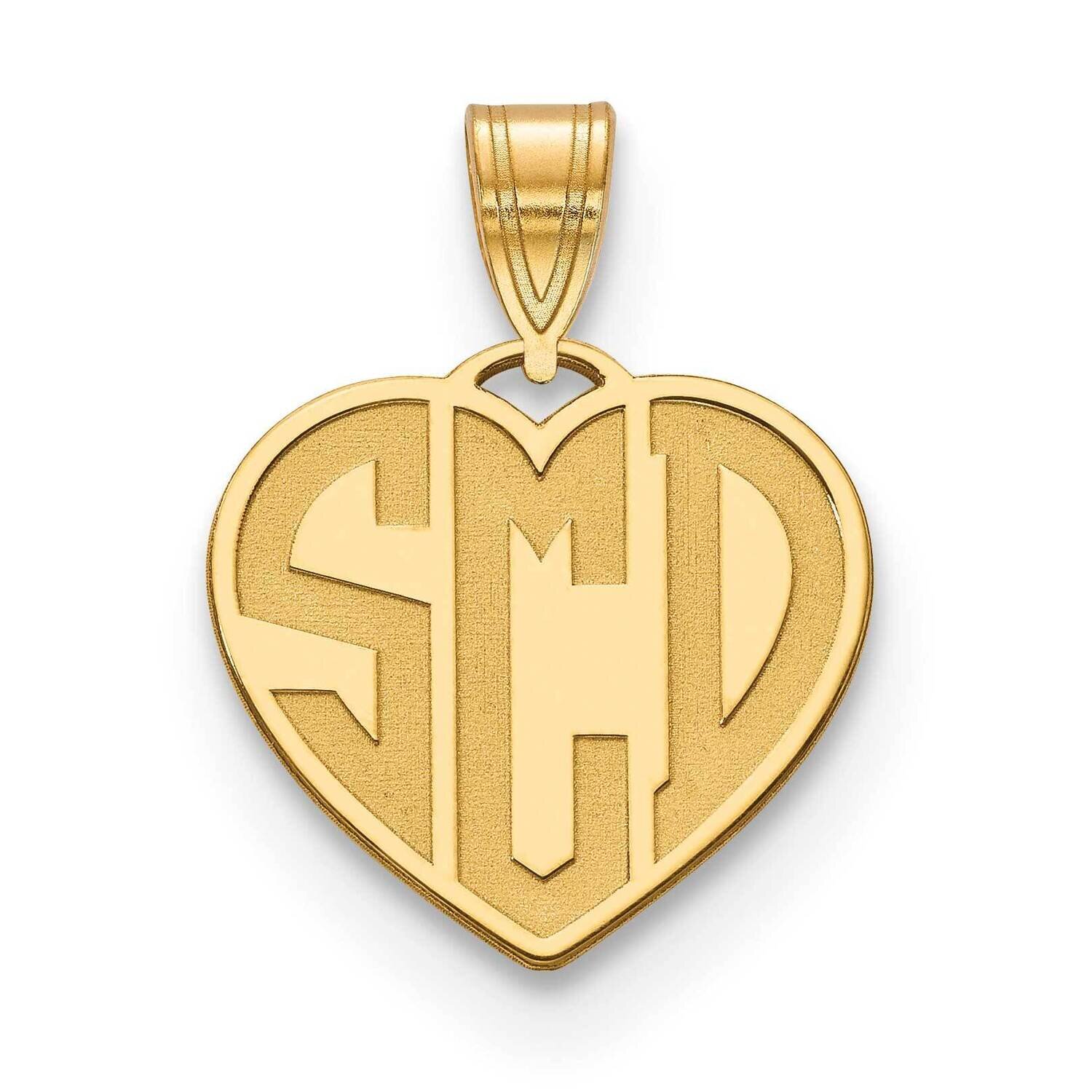 Etched Heart Monogram Charm 10k Gold 10XNA894Y