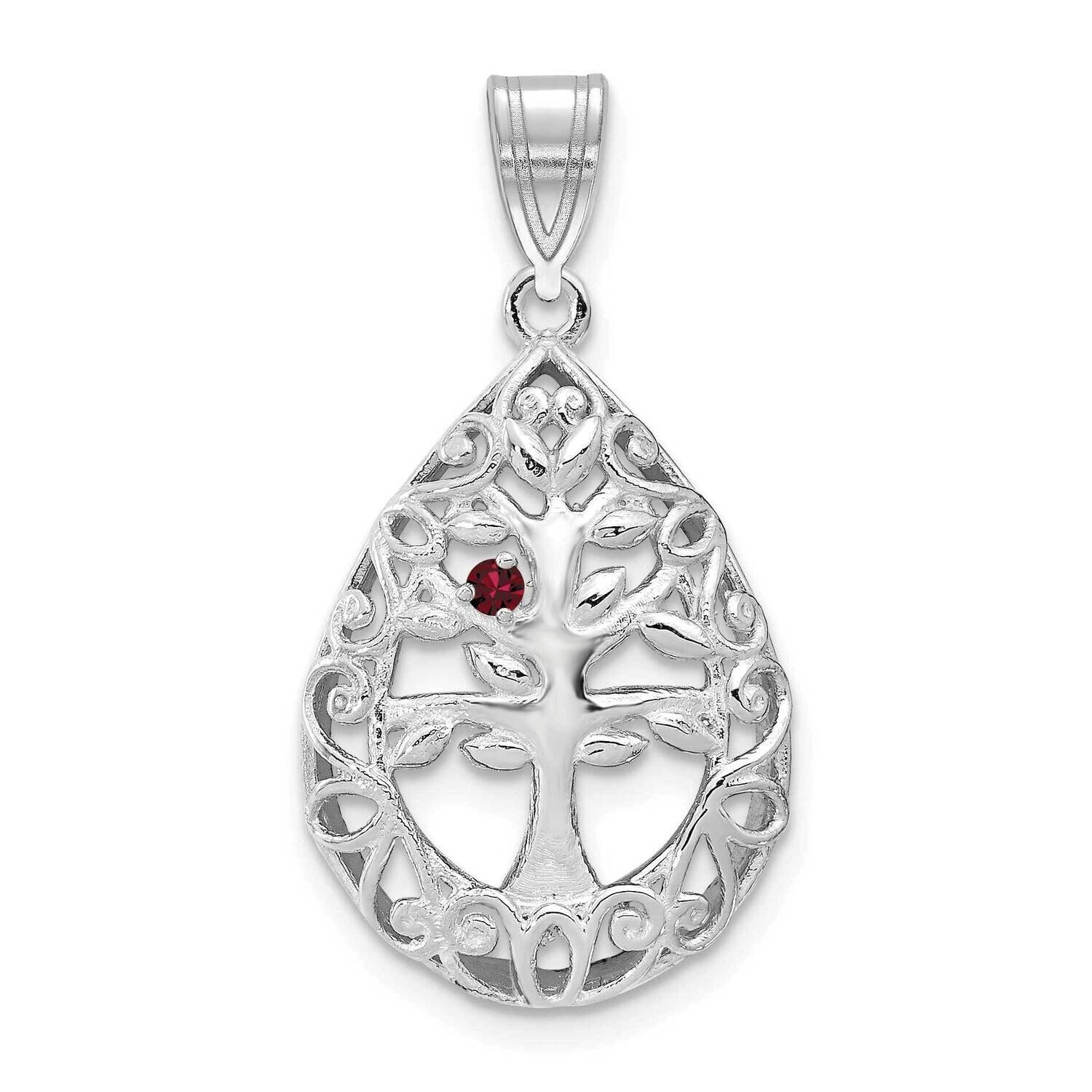 1 Birthstone Tree of Life Tear Drop Pendant 10k White Gold 10XNA908/1W, MPN: 10XNA908/1W,