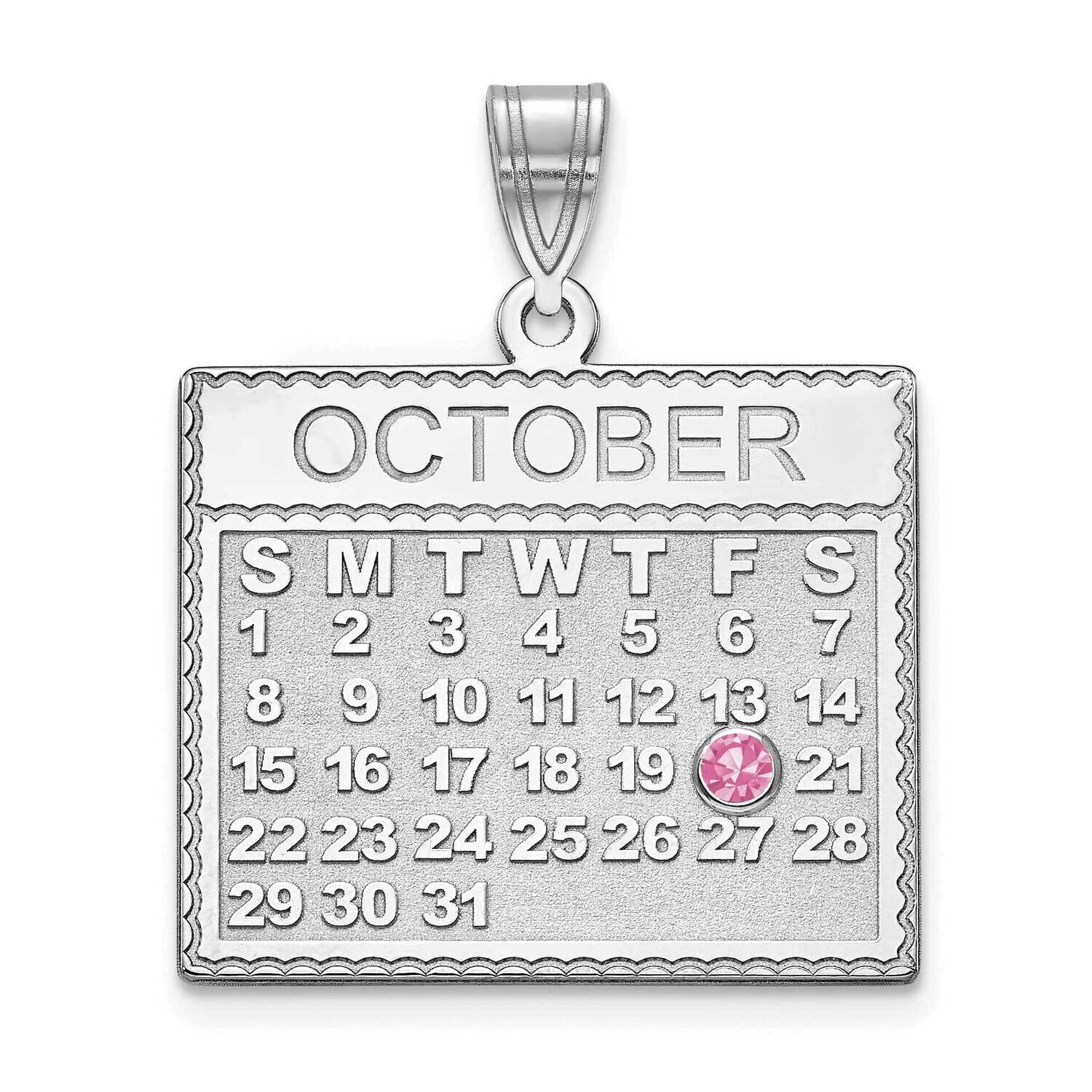 Calendar Charm with Birthstone 10k White Gold 10XNA919W