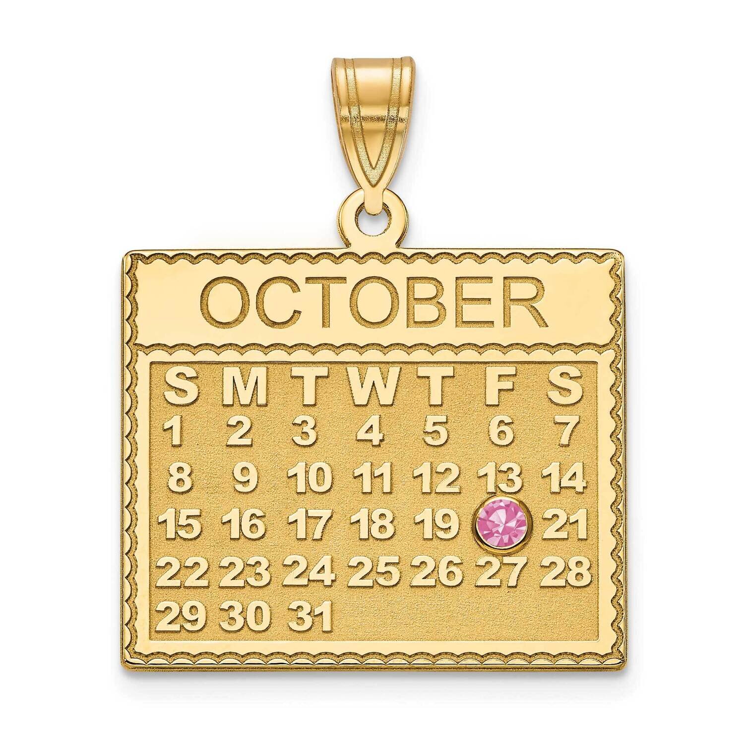 Calendar Charm with Birthstone 10k Gold 10XNA919Y