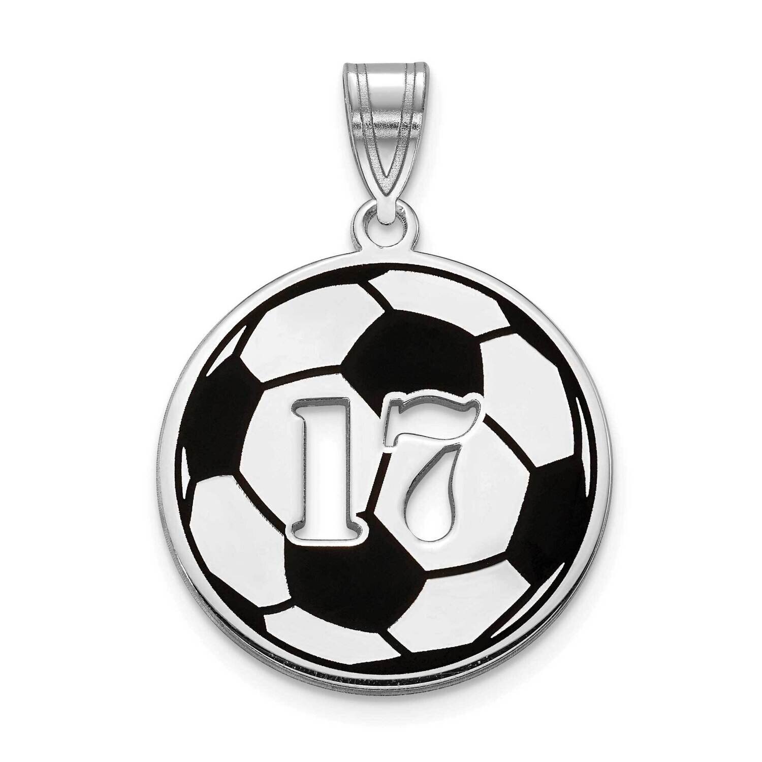 Epoxied Soccer Ball Charm with Number 10k White Gold 10XNA925W, MPN: 10XNA925W,