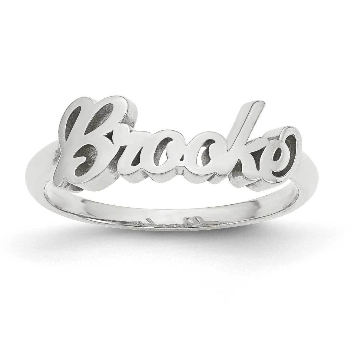 Casted High Polish Name Ring 10k White Gold 10XNR57W, MPN: 10XNR57W,
