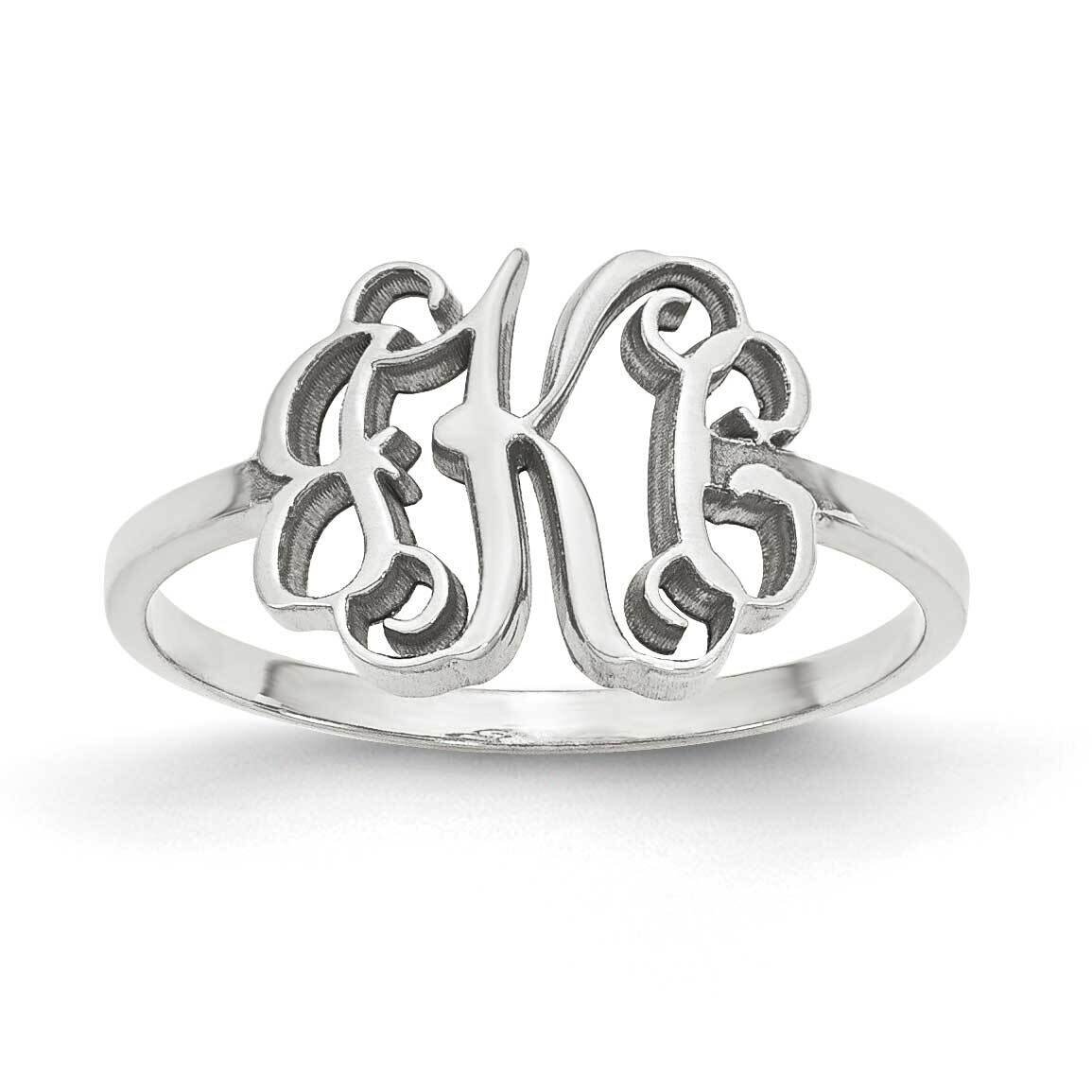 Laser Polished Monogram Ring 10k White Gold 10XNR71W, MPN: 10XNR71W, 886774566184