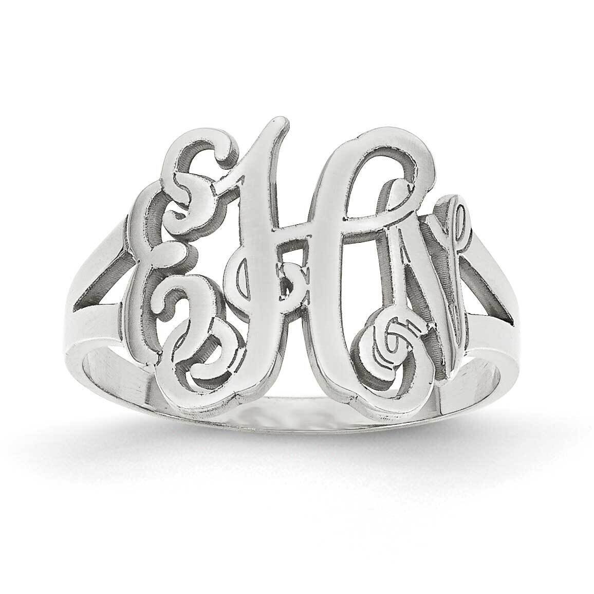 Laser Polished Monogram Ring 10k White Gold 10XNR72W, MPN: 10XNR72W,