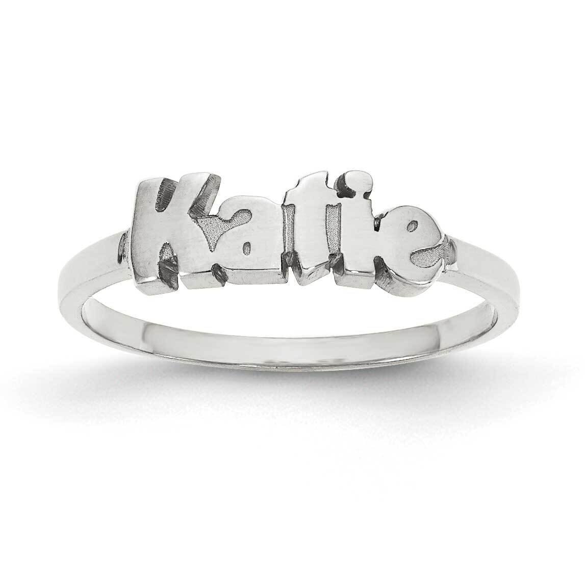 Laser Polished Name Ring 10k White Gold 10XNR73W, MPN: 10XNR73W, 886774566207