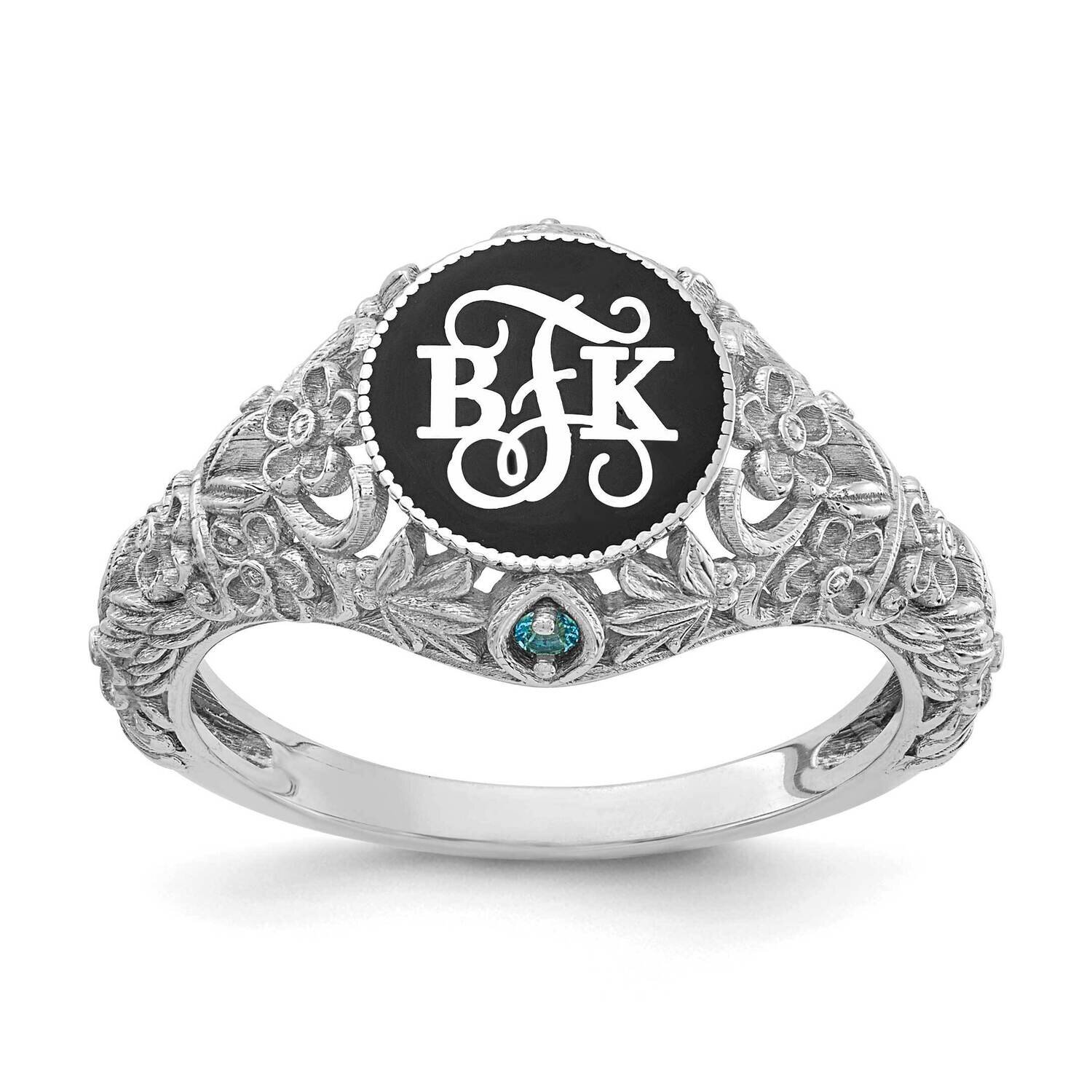 Filigree Ring with 2, 1.5mm Birthstones with opti 10k White Gold 10XNR82W, MPN: 10XNR82W,