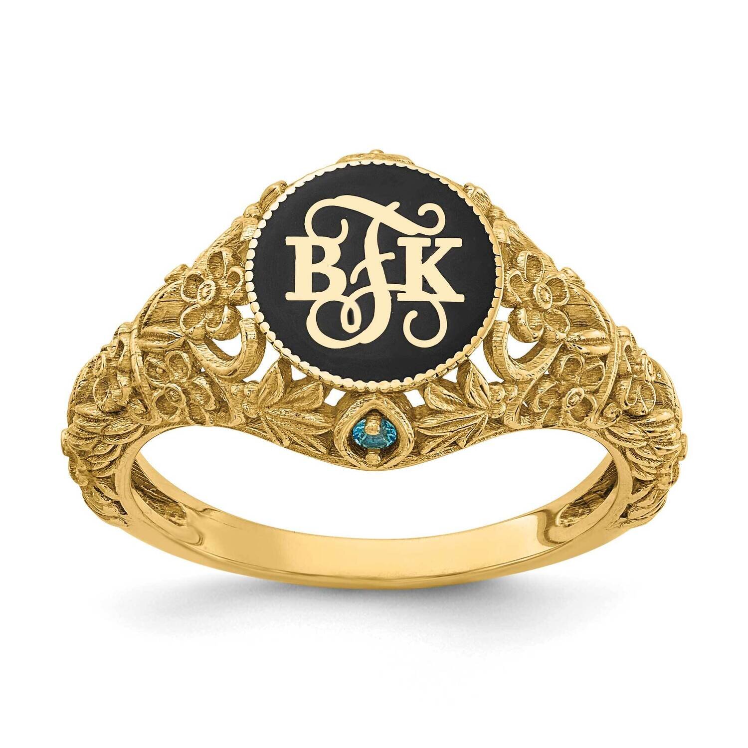 Filigree Ring with 2, 1.5mm Birthstones with opti 10k Gold 10XNR82Y, MPN: 10XNR82Y,