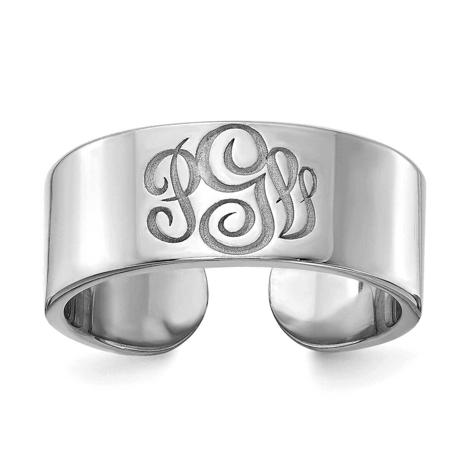 Monogram Cigar Style Band 10k White Gold 10XNR92W, MPN: 10XNR92W,