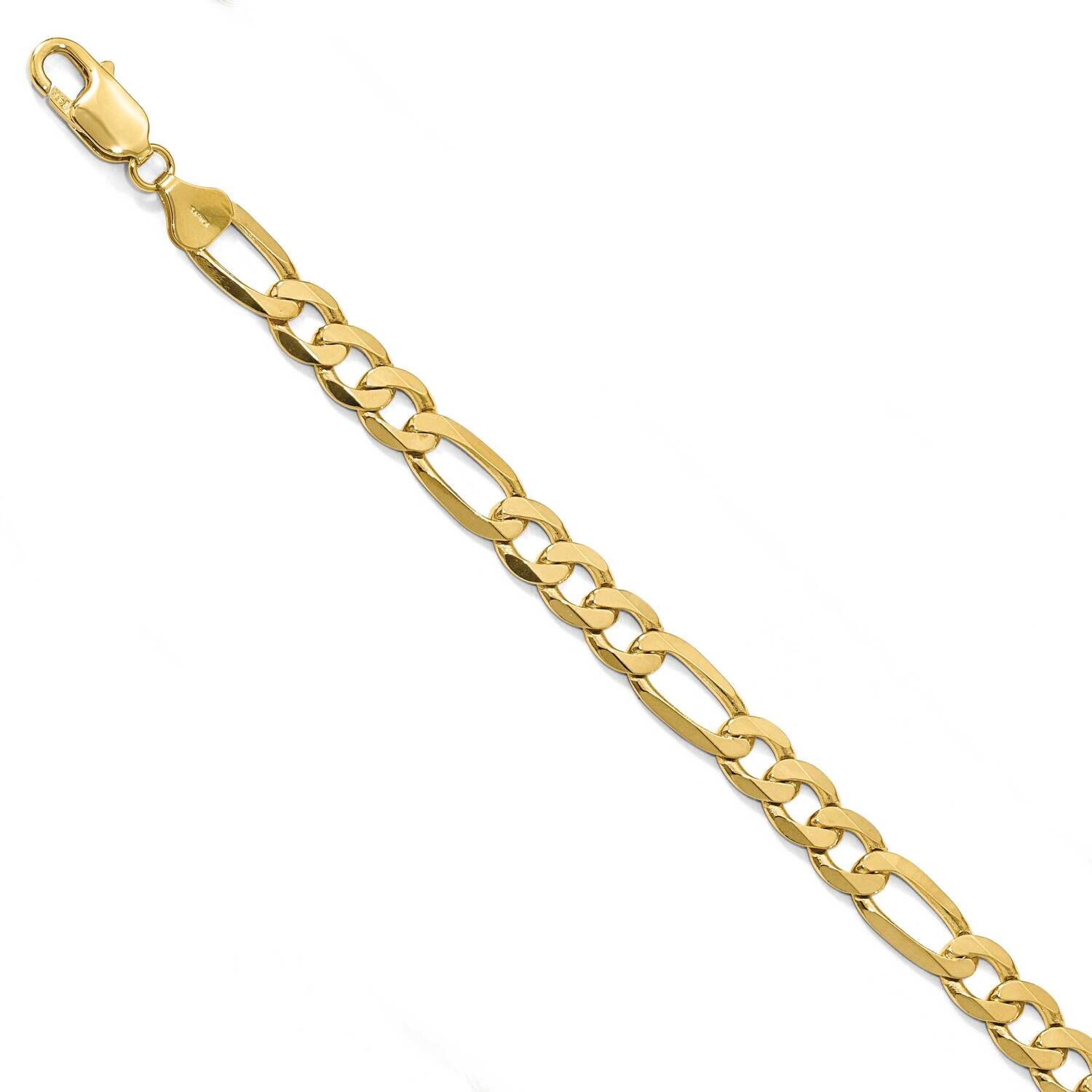 Leslie&#39;s 8 Inch 7.5mm Flat Figaro Chain 14k Gold HB-1297-8, MPN: 1297-8, 191101849138