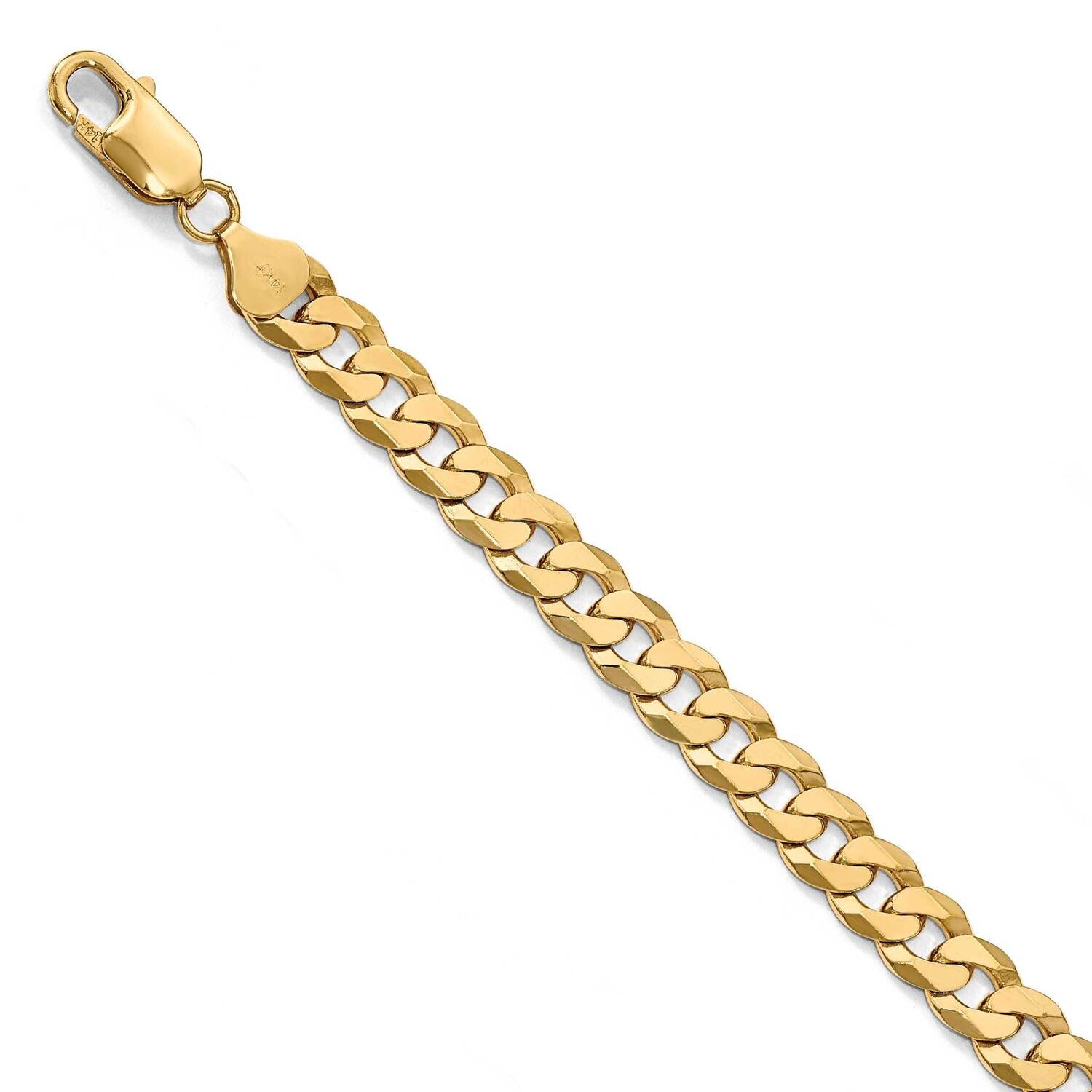 Leslie&#39;s 8 Inch 8mm Beveled Curb Chain 14k Gold HB-1308-8, MPN: 1308-8, 191101849343