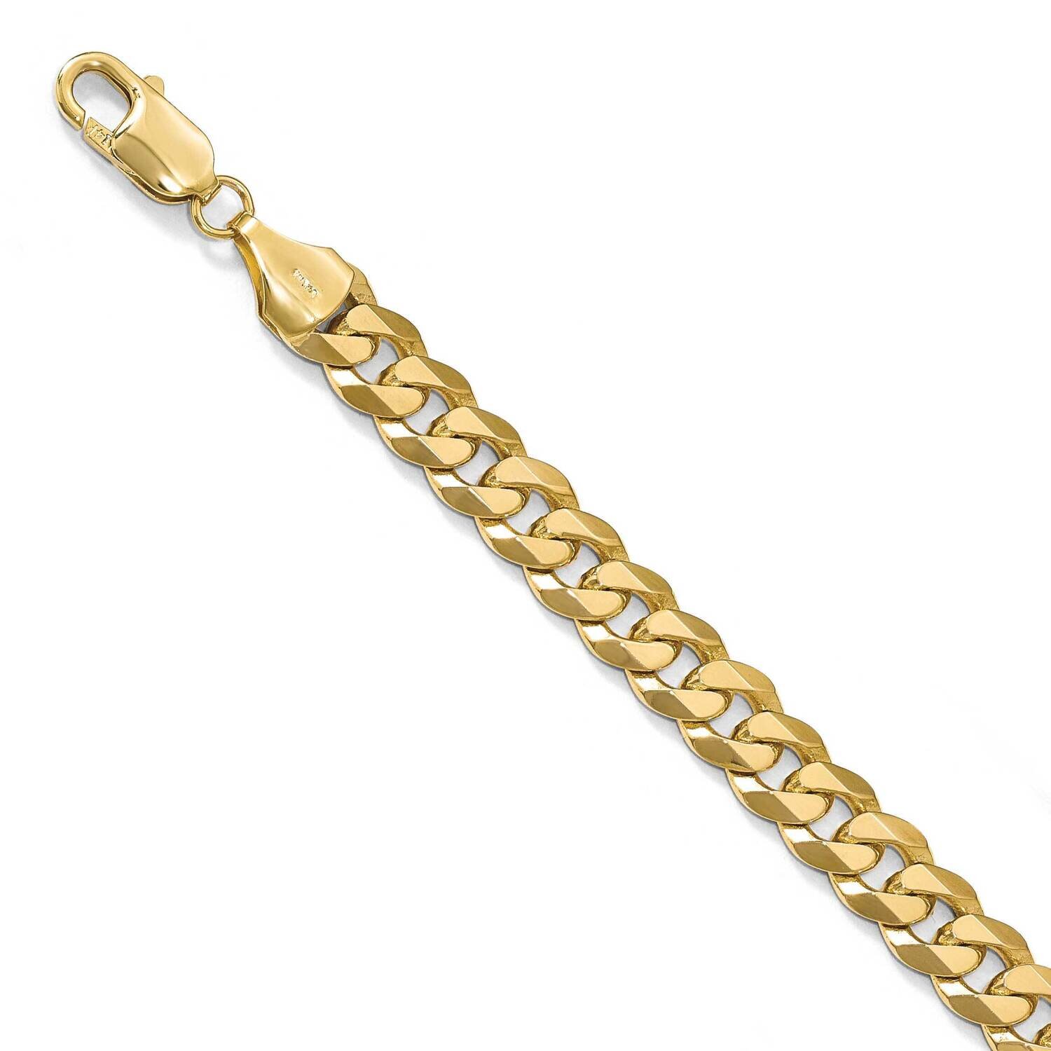 8 Inch 8.75mm Beveled Curb Chain 14k Gold HB-1309-8