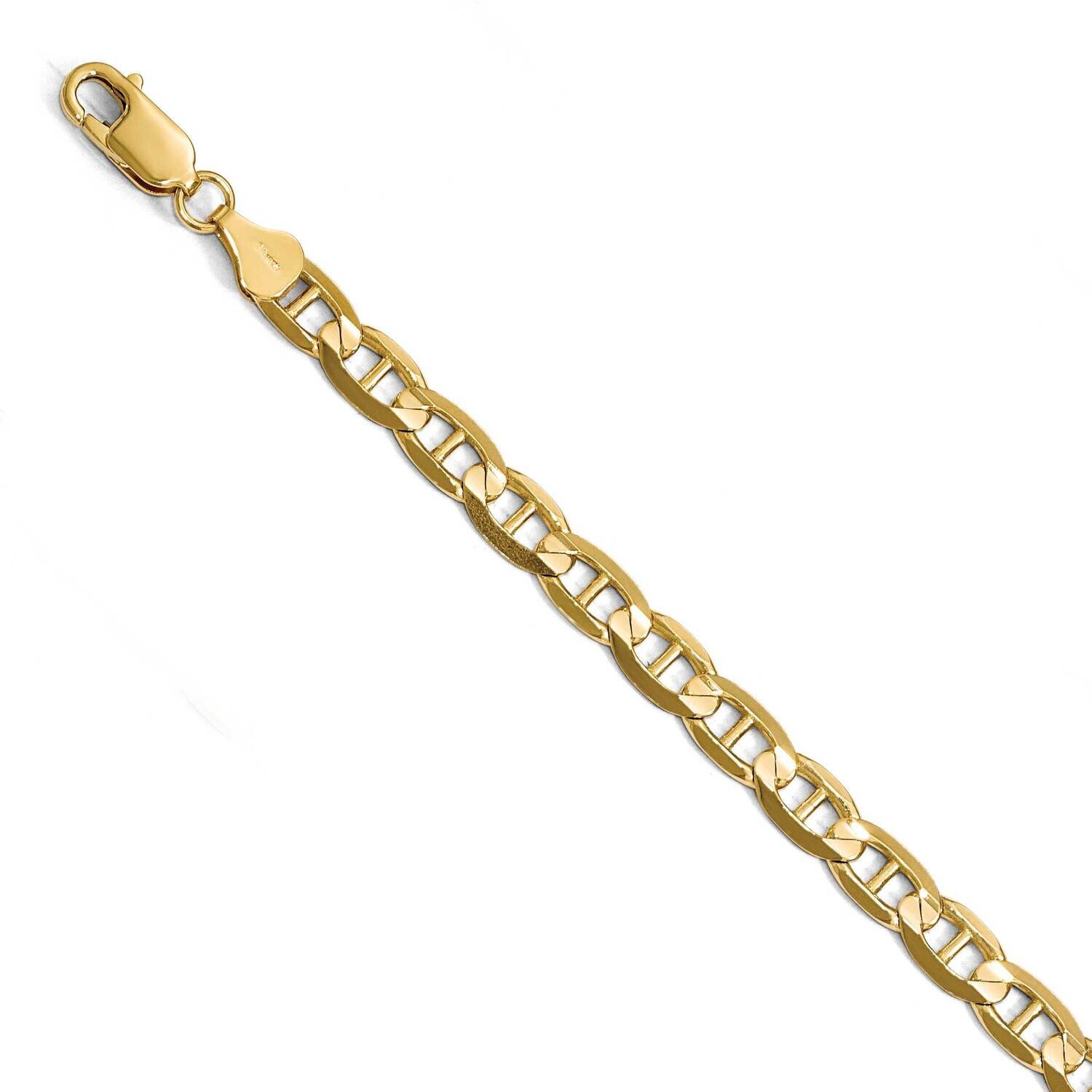 8 Inch 6.25mm Concave Anchor Chain 14k Gold HB-1318-8