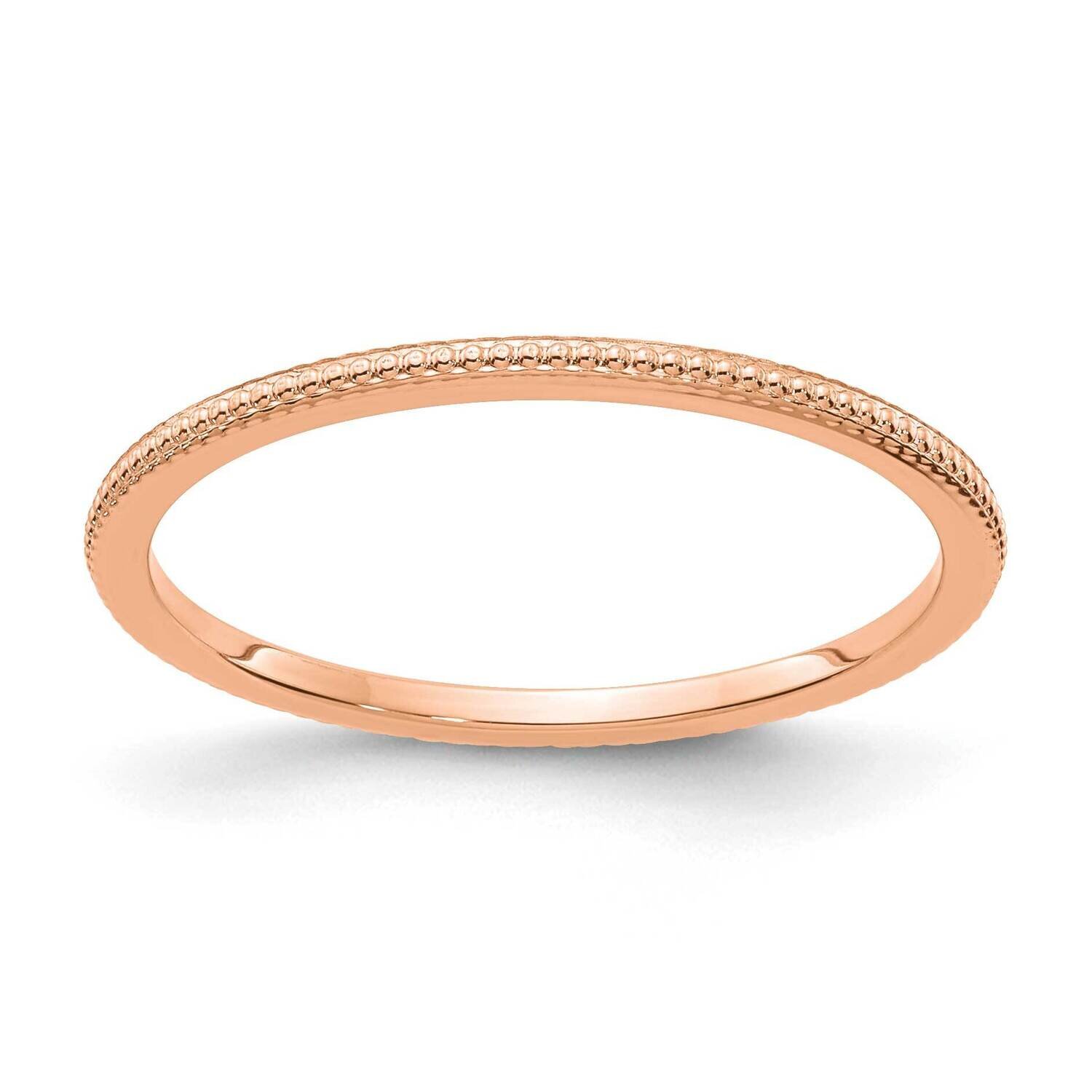1.2mm Bead Stackable Band 10K Rose Gold 1STK18-120R