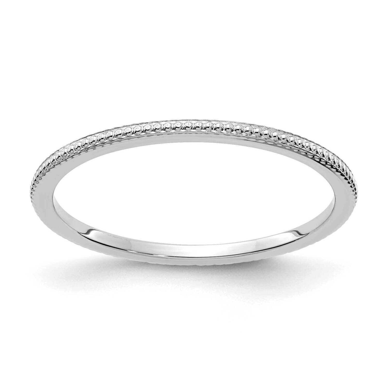 1.2mm Bead Stackable Band 10k White Gold 1STK18-120W