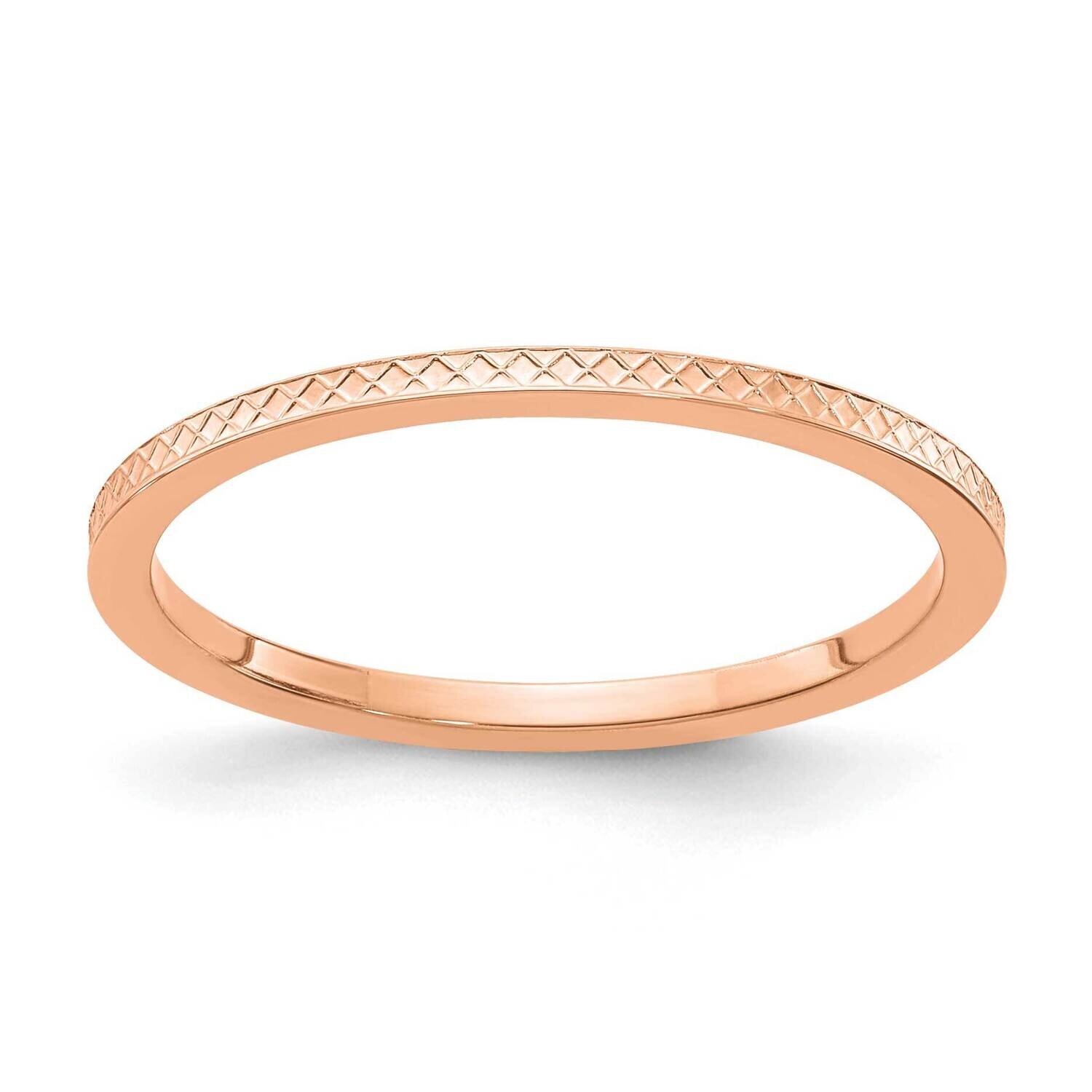 1.2mm Criss-Cross Pattern stackable Band 10K Rose Gold 1STK20-120R
