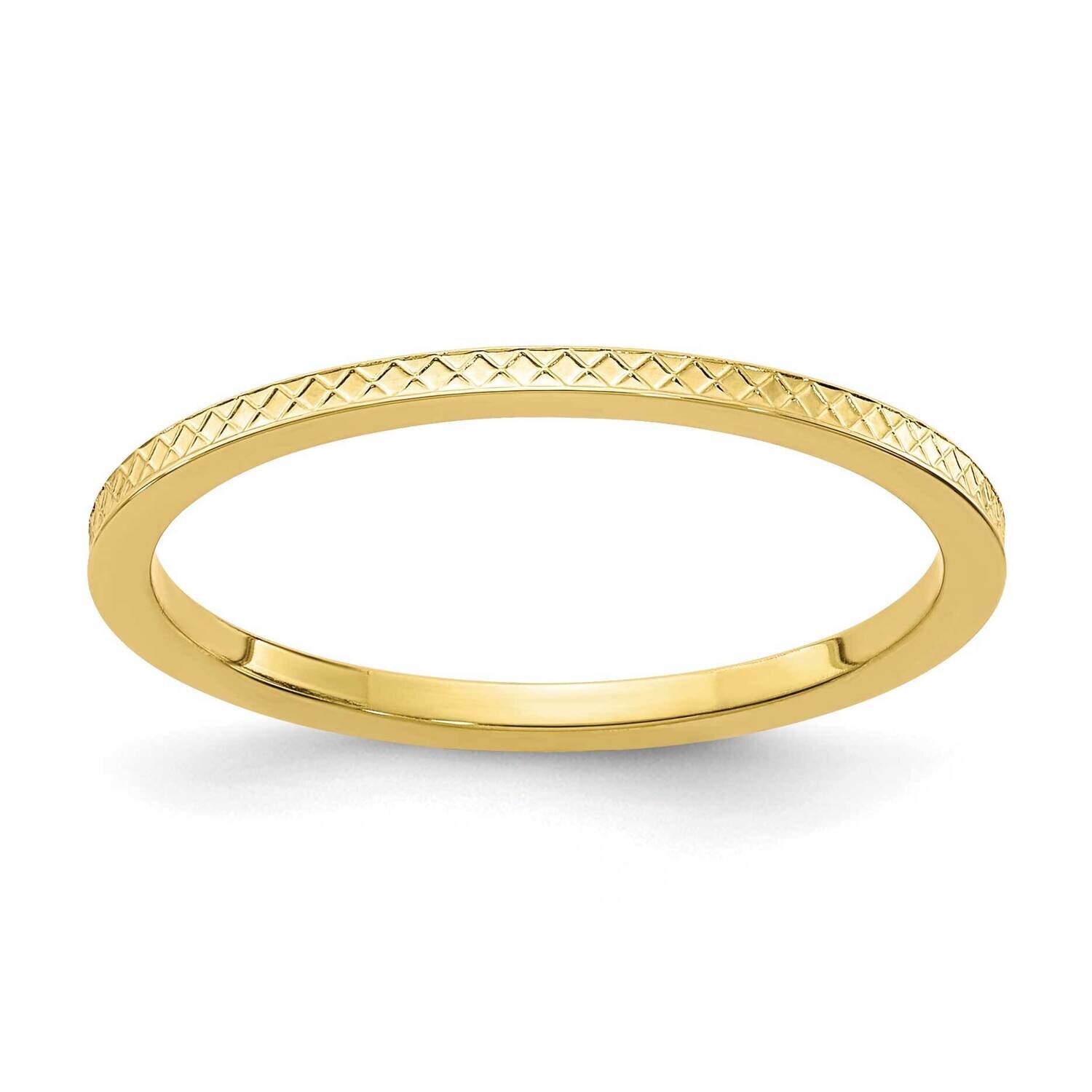 1.2mm Criss-Cross Pattern Stackable Band 10k Gold 1STK20-120Y, MPN: 1STK20-120Y, 191101582288