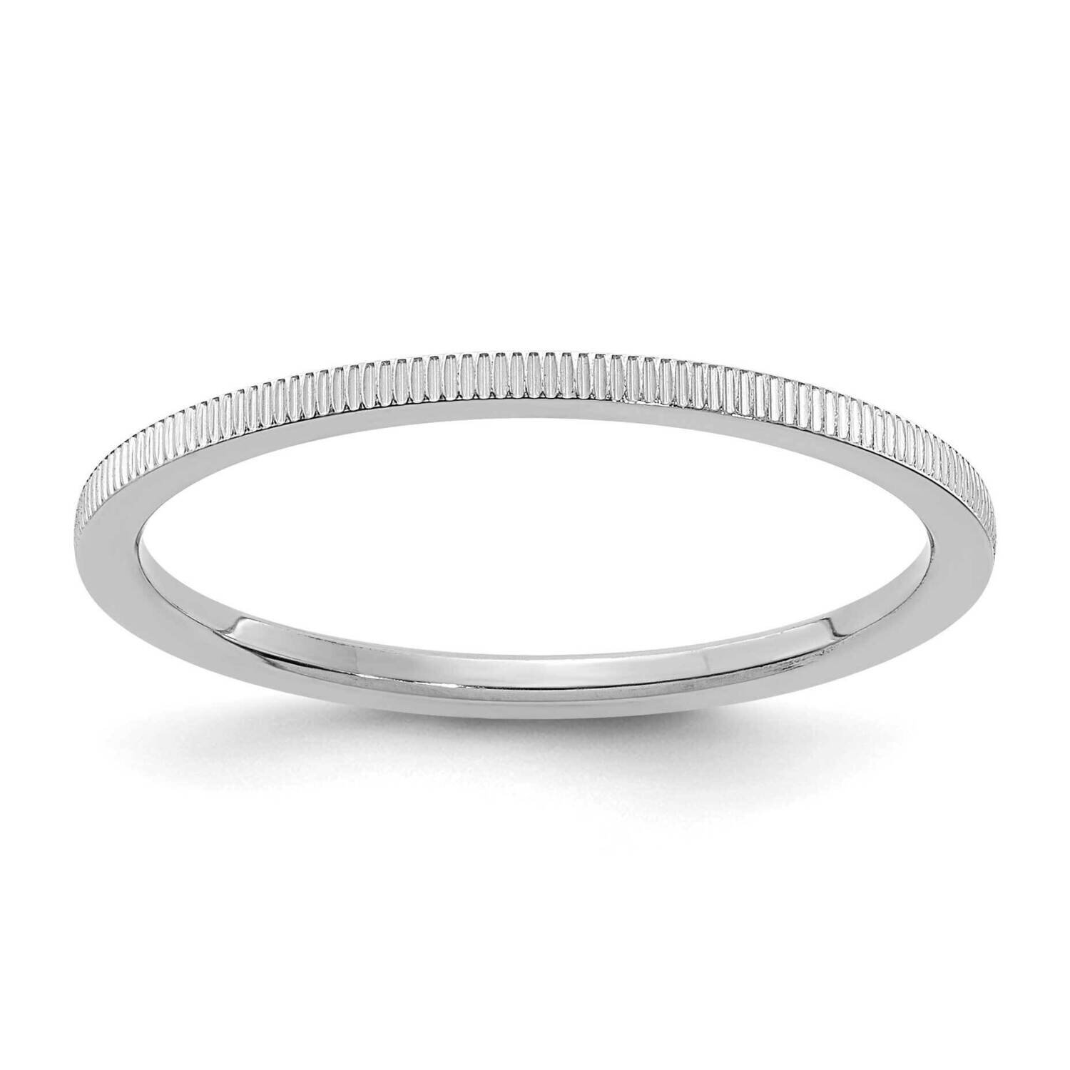 1.2mm Line Pattern Stackable Band 10k White Gold 1STK21-120W