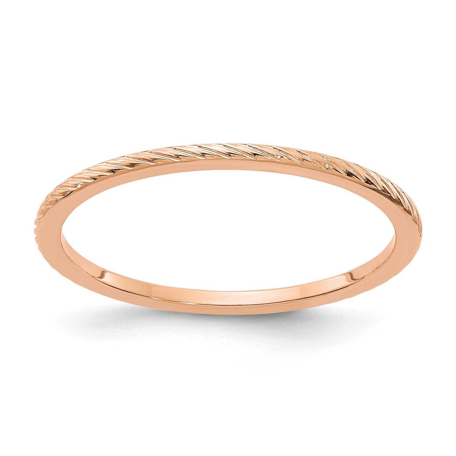1.2mm Twisted Wire Pattern Stackable Band 10K Rose Gold 1STK22-120R
