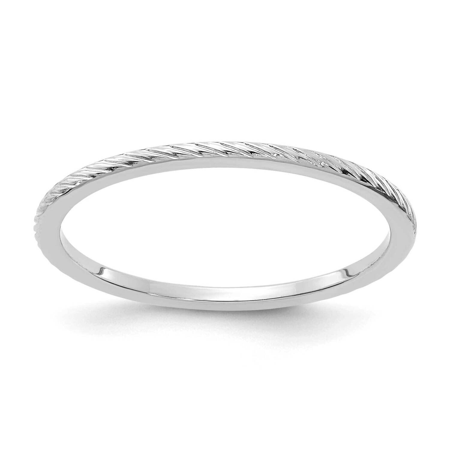 1.2mm Twisted Wire Pattern Stackable Band 10k White Gold 1STK22-120W
