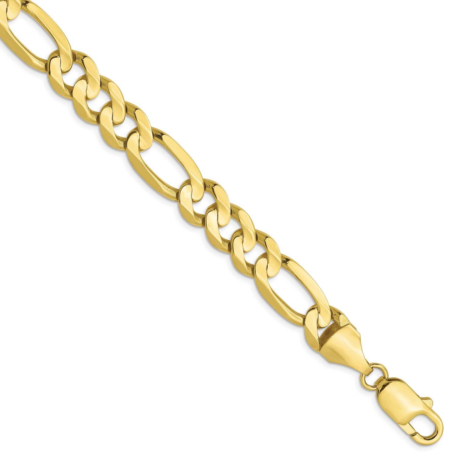 8 Inch 10K 8.75mm Concave Figaro Chain 10k Gold HB-8218-8