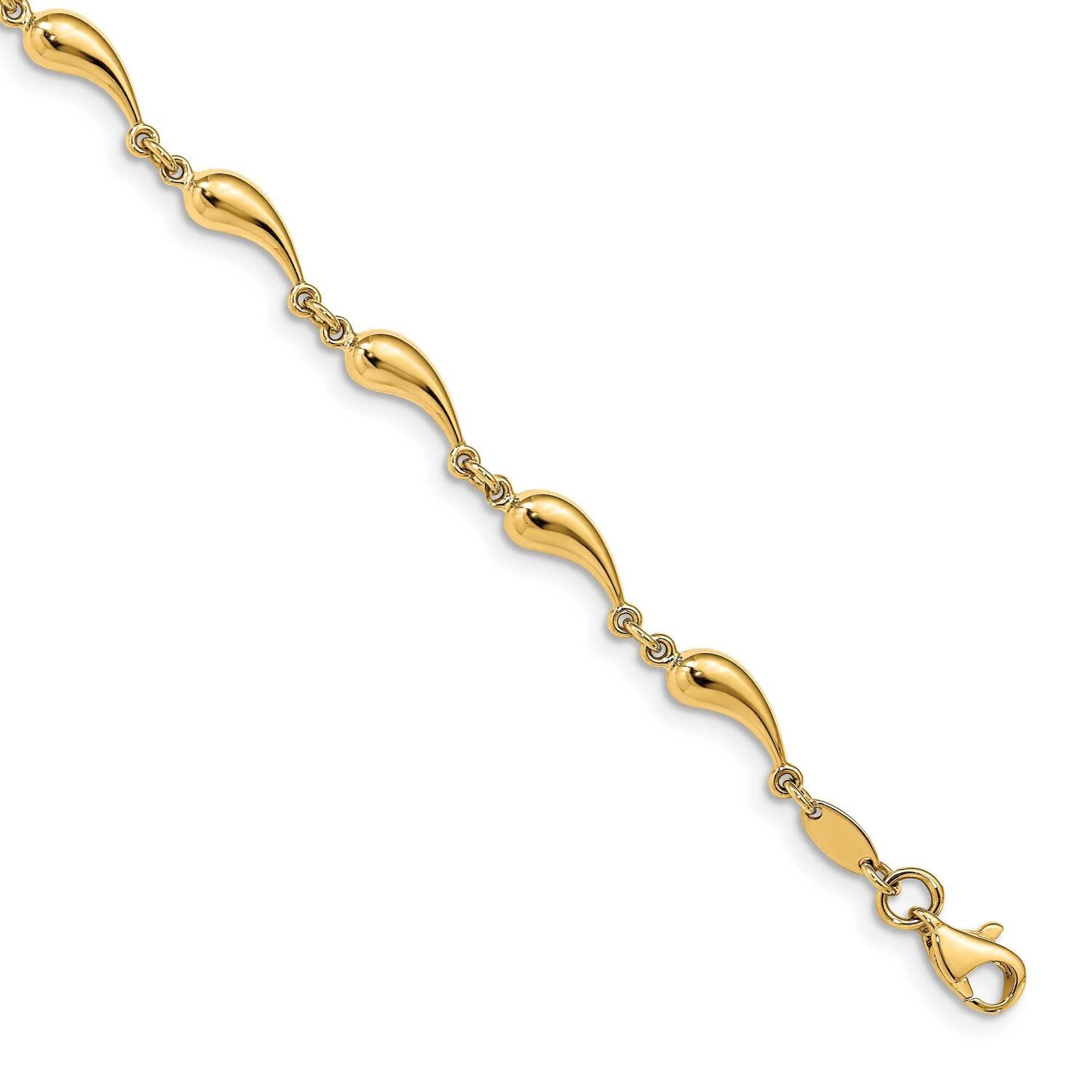 Fancy Link Bracelet 14k Gold Polished HB-LF1305-7.75