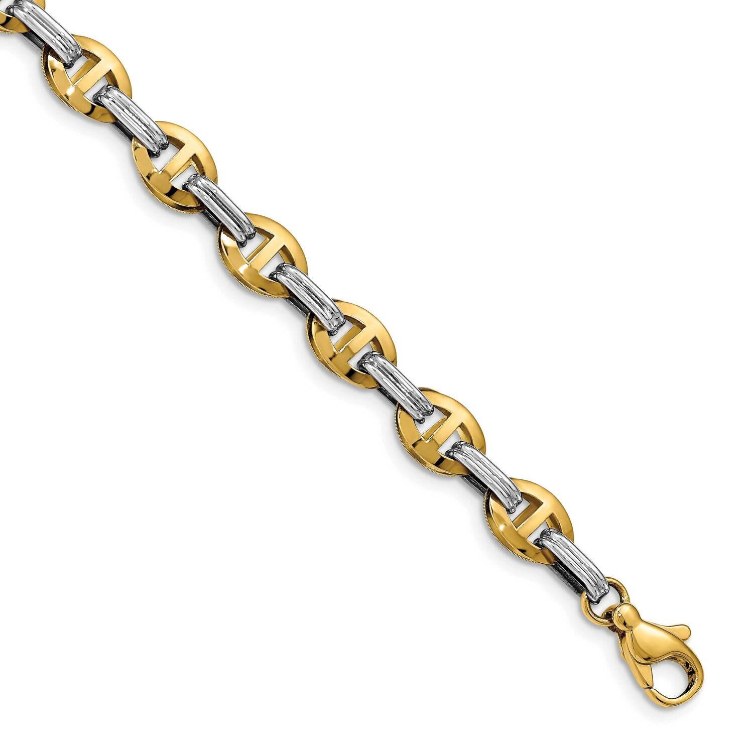 Leslie&#39;s Fancy Link Bracelet 14k Two-tone Gold Polished HB-LF1310-7.5, MPN: LF1310-7.5, 191101744808