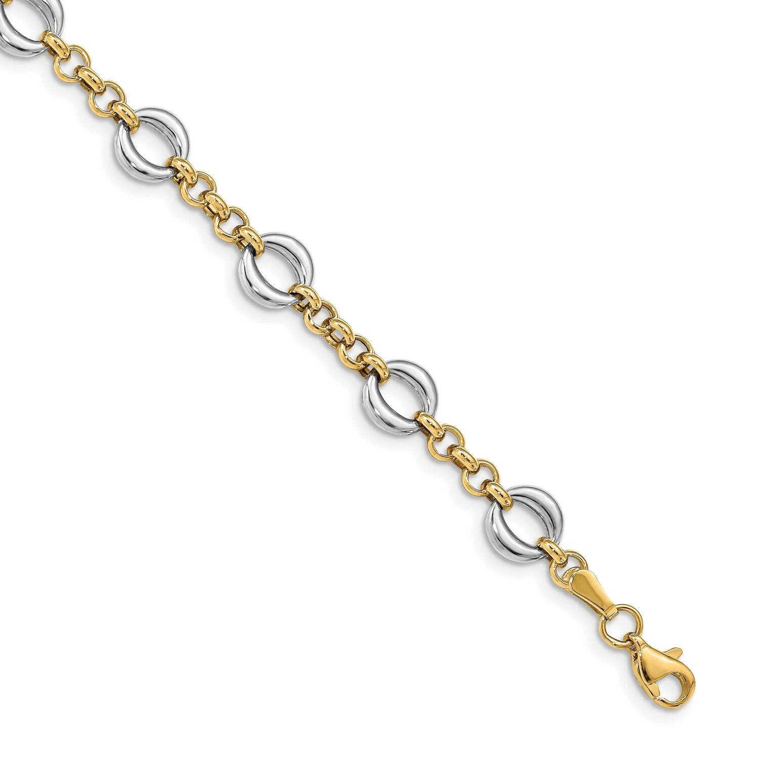 Leslie&#39;s Fancy Link Bracelet 14k Two-tone Gold Polished HB-LF1311-7.5, MPN: LF1311-7.5, 191101744792