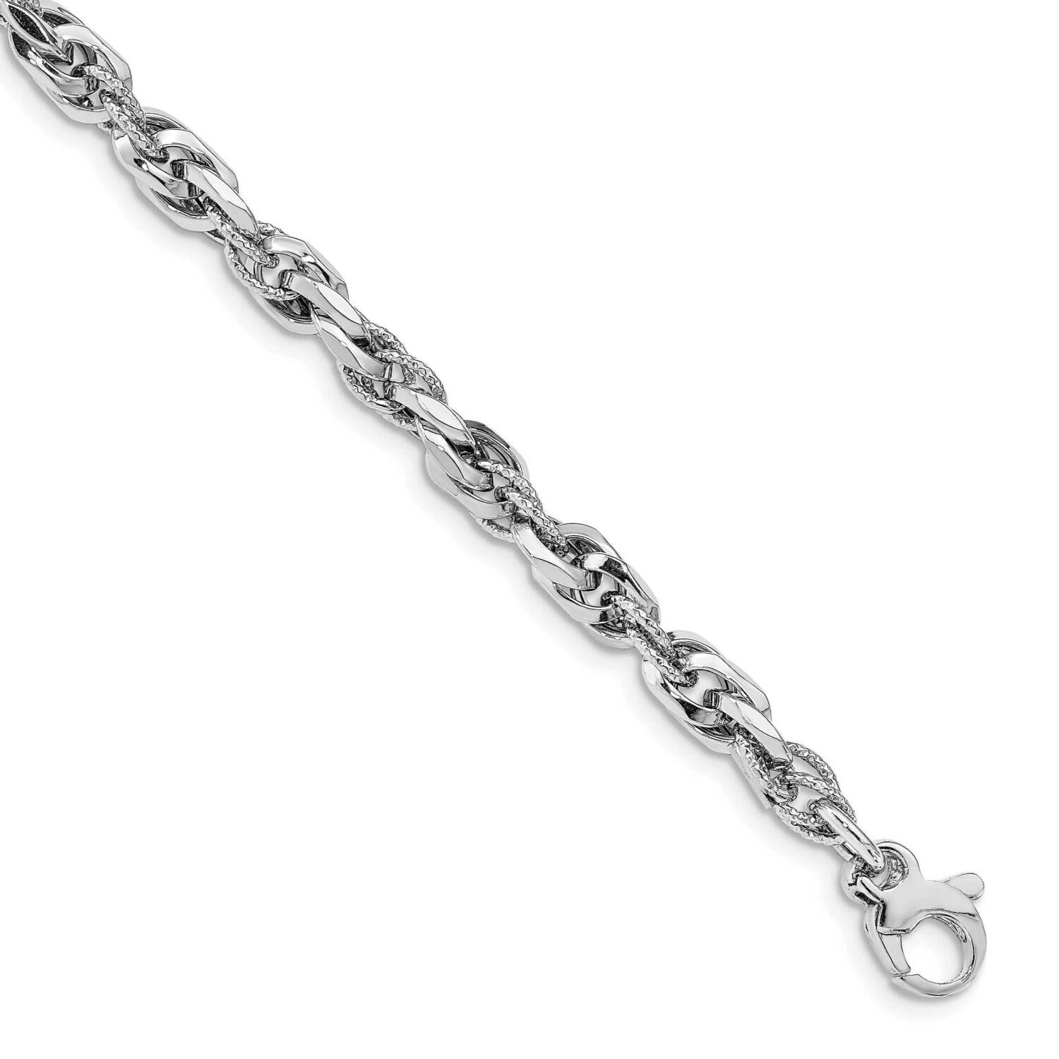 Leslie&#39;s Diamond-cut Polished Link with .5 Bracelet 14k White Gold HB-LF1324-7.25, MPN: LF1324-7.25…