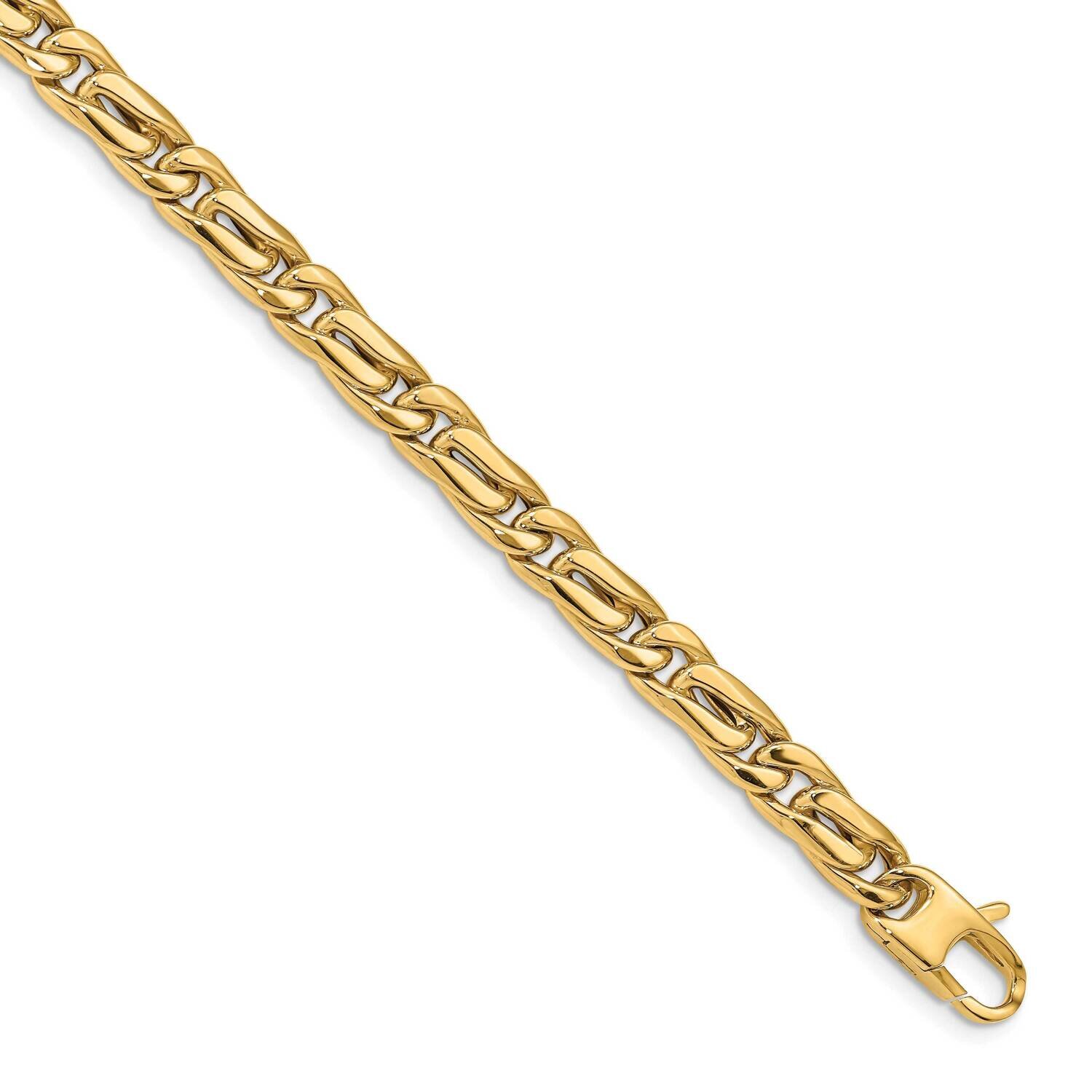 Men&#39;s Polished Link Bracelet 14k Gold HB-LF1328-8.5